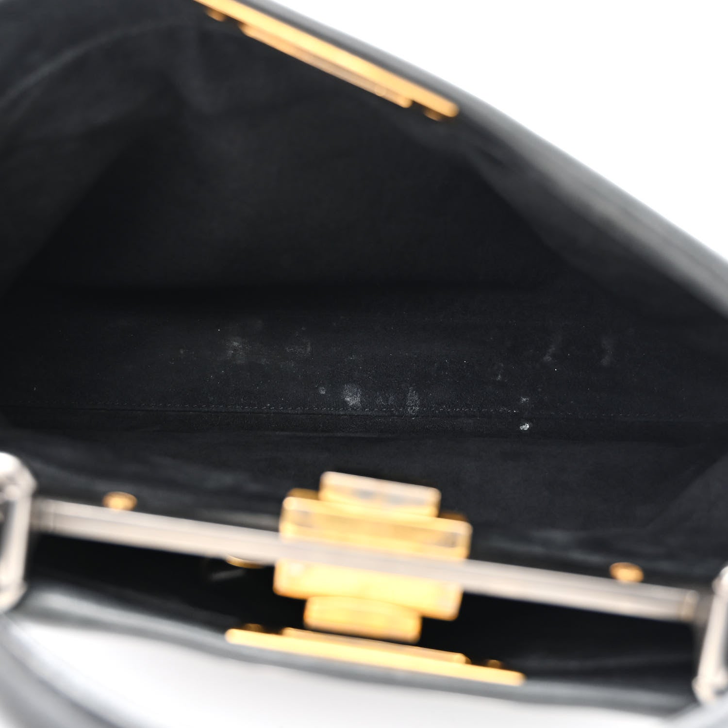 Fendi Vitello Suede Medium Peekaboo Iconic Satchel Black 5 of 16