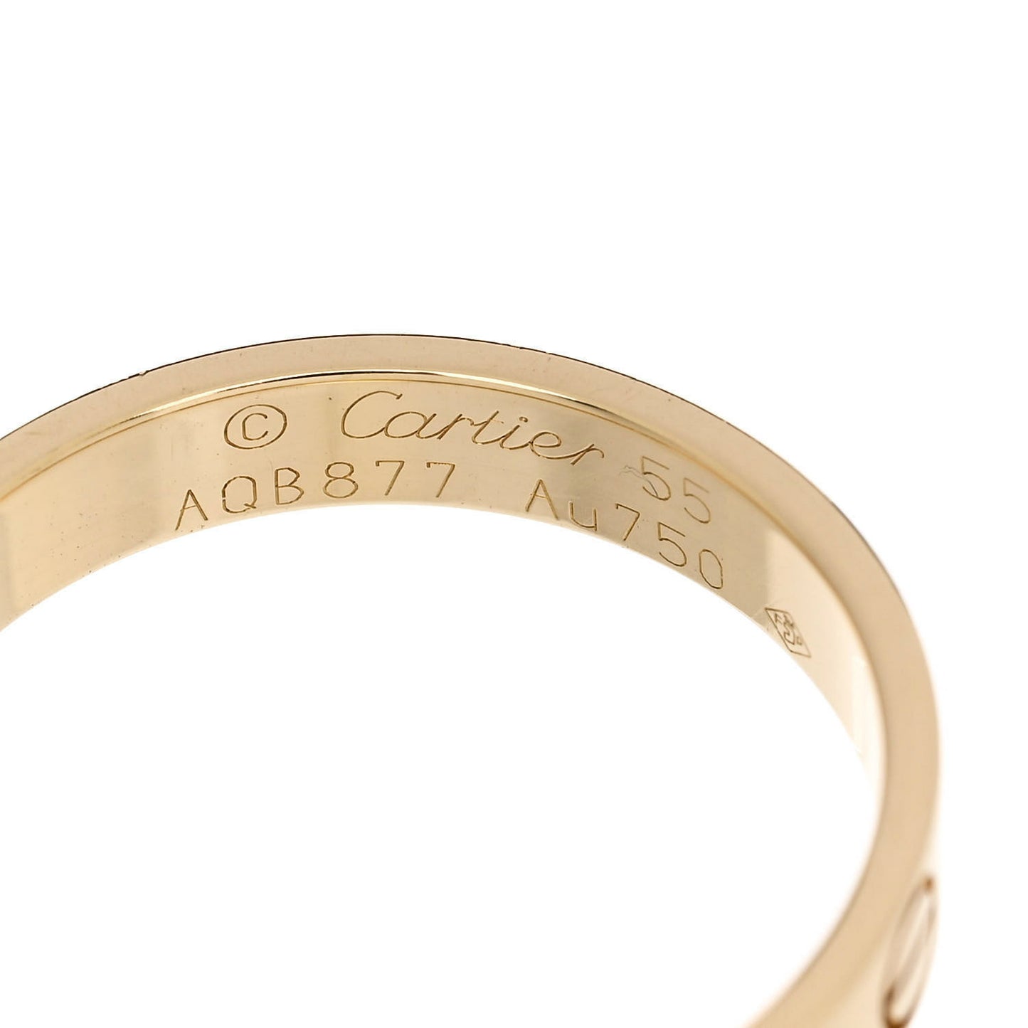 18K Yellow Gold 3.5mm LOVE Wedding Band Ring 55 7.25