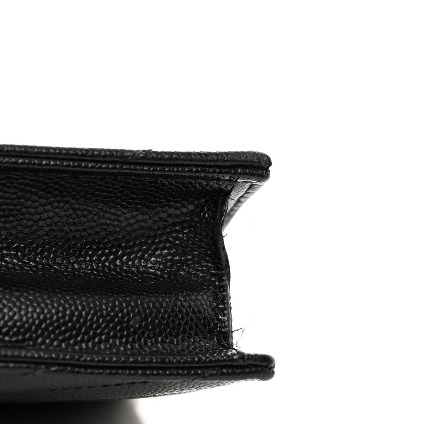 Grain De Poudre Matelasse Chevron Monogram Envelope Chain Wallet Black