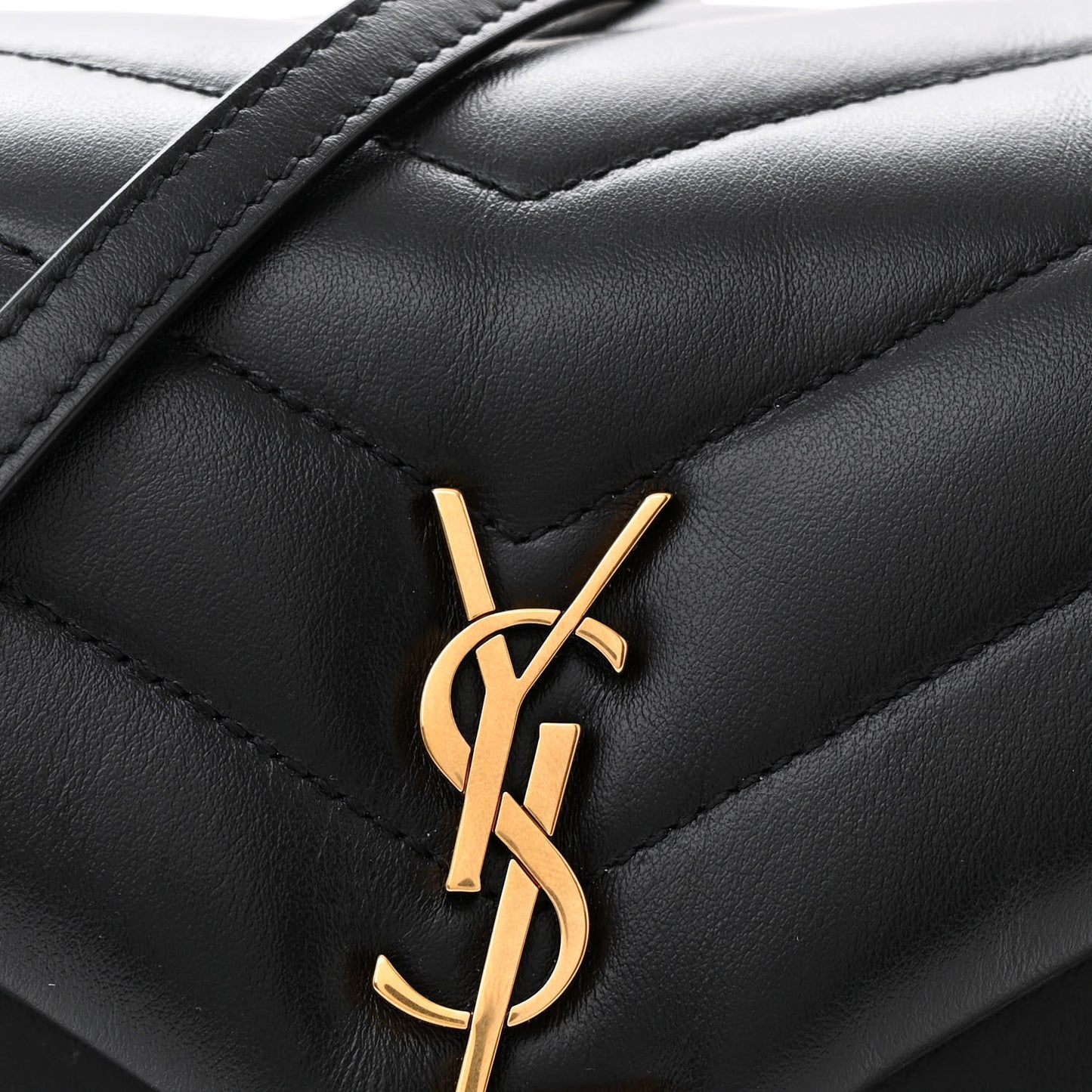 Calfskin Y Quilted Monogram Toy Loulou Crossbody Bag Black