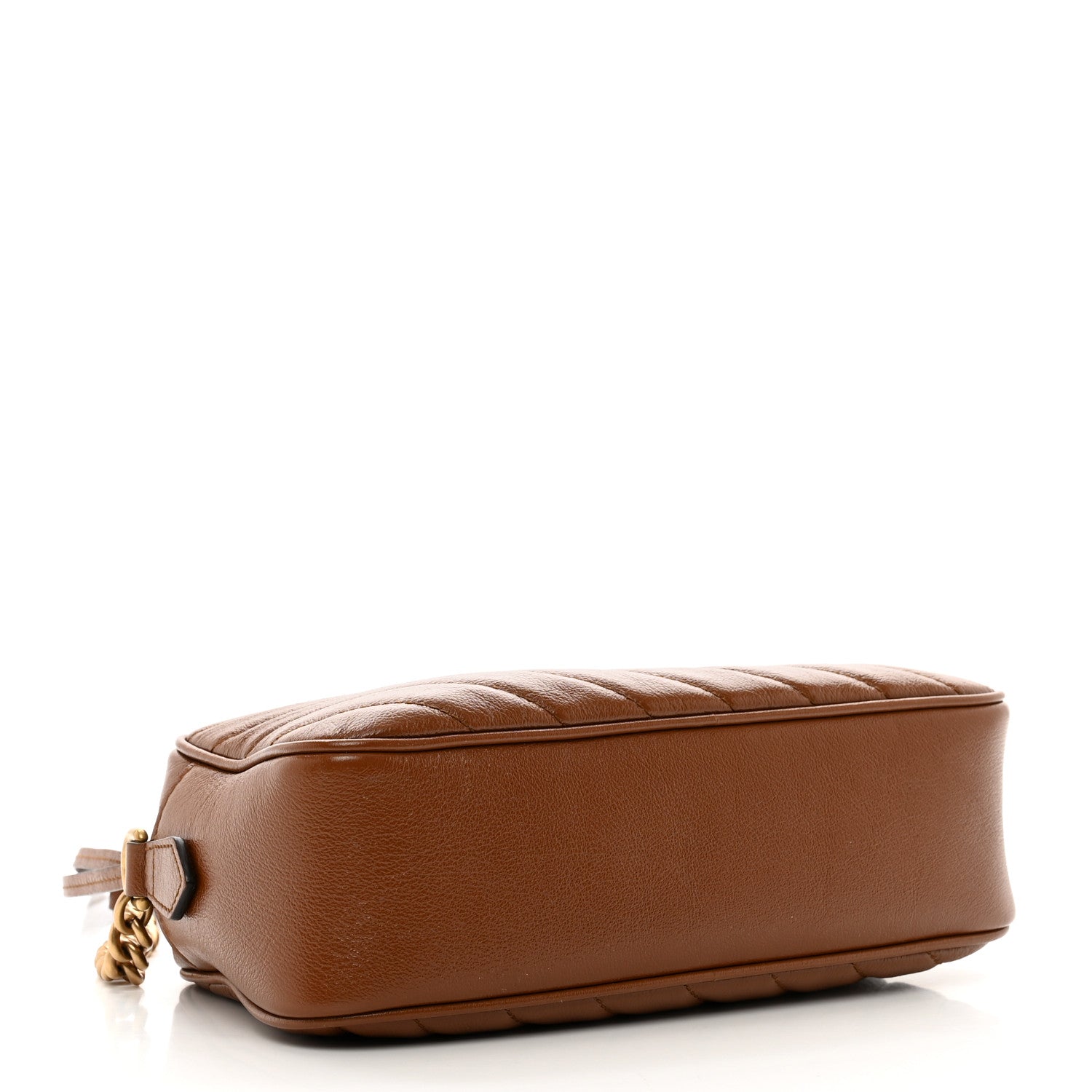Gucci Glazed Calfskin Matelasse Diagonal Small GG Marmont Chain Shoulder Bag Cuir 4 of 10