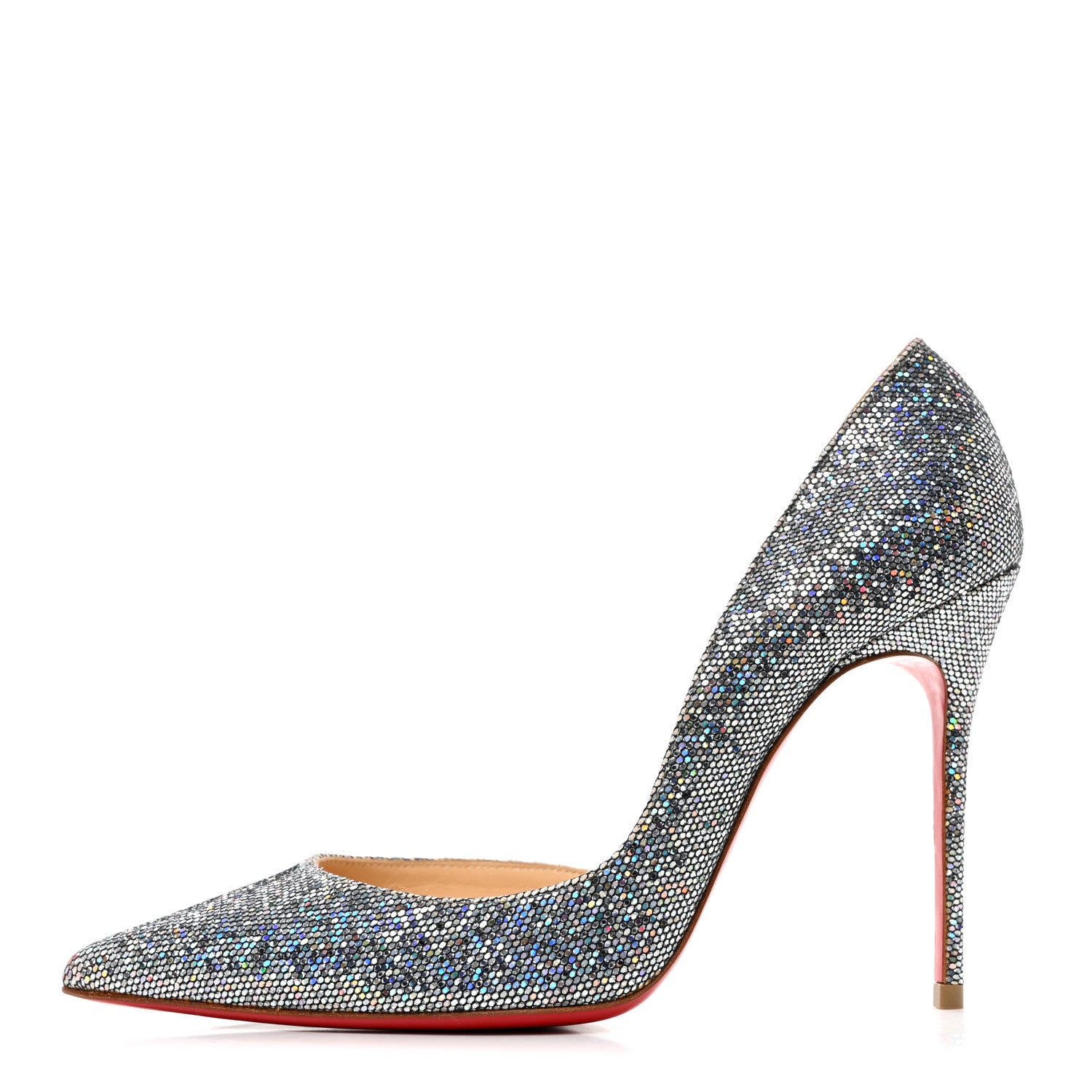 Christian Louboutin Patent Glitter Disco Ball Iriza 100 Pumps 37.5 Purple Pop Multicolor 1 of 7