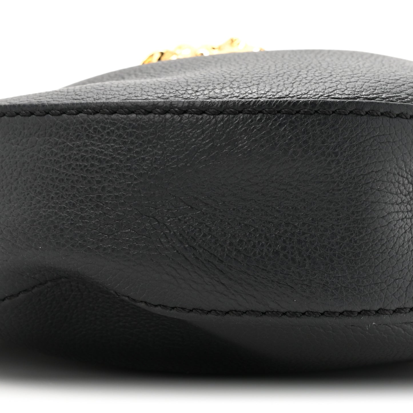 Calfskin La Medusa Round Camera Bag Black