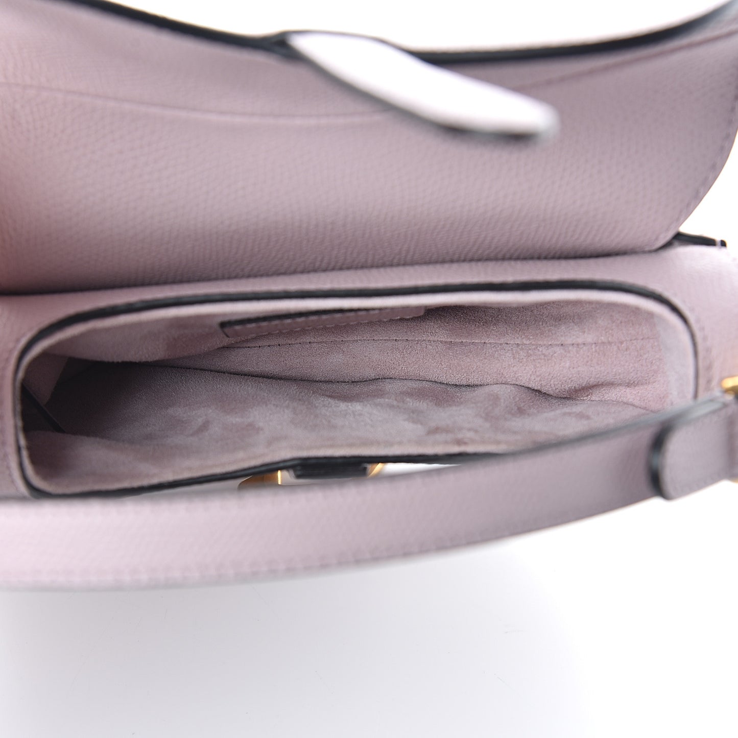 Grained Calfskin Mini Saddle Bag Light Purple