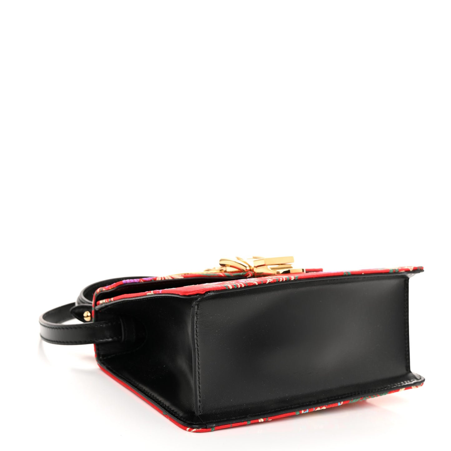 Jacquard Floral Mini Sylvie Top Handle Bag Red Multicolor Black