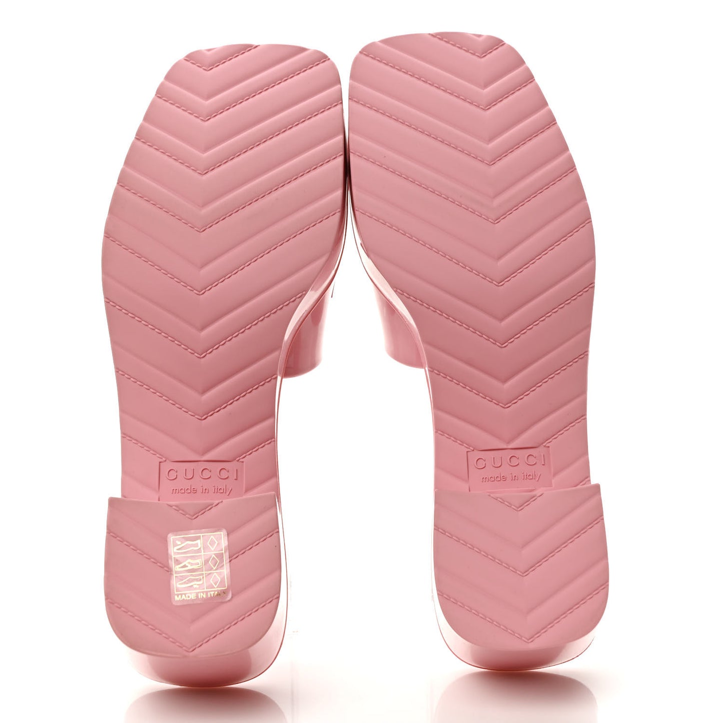 Rubber Gucci Logo Womens Platform 20/60mm Slide Sandals 35 Wild Rose