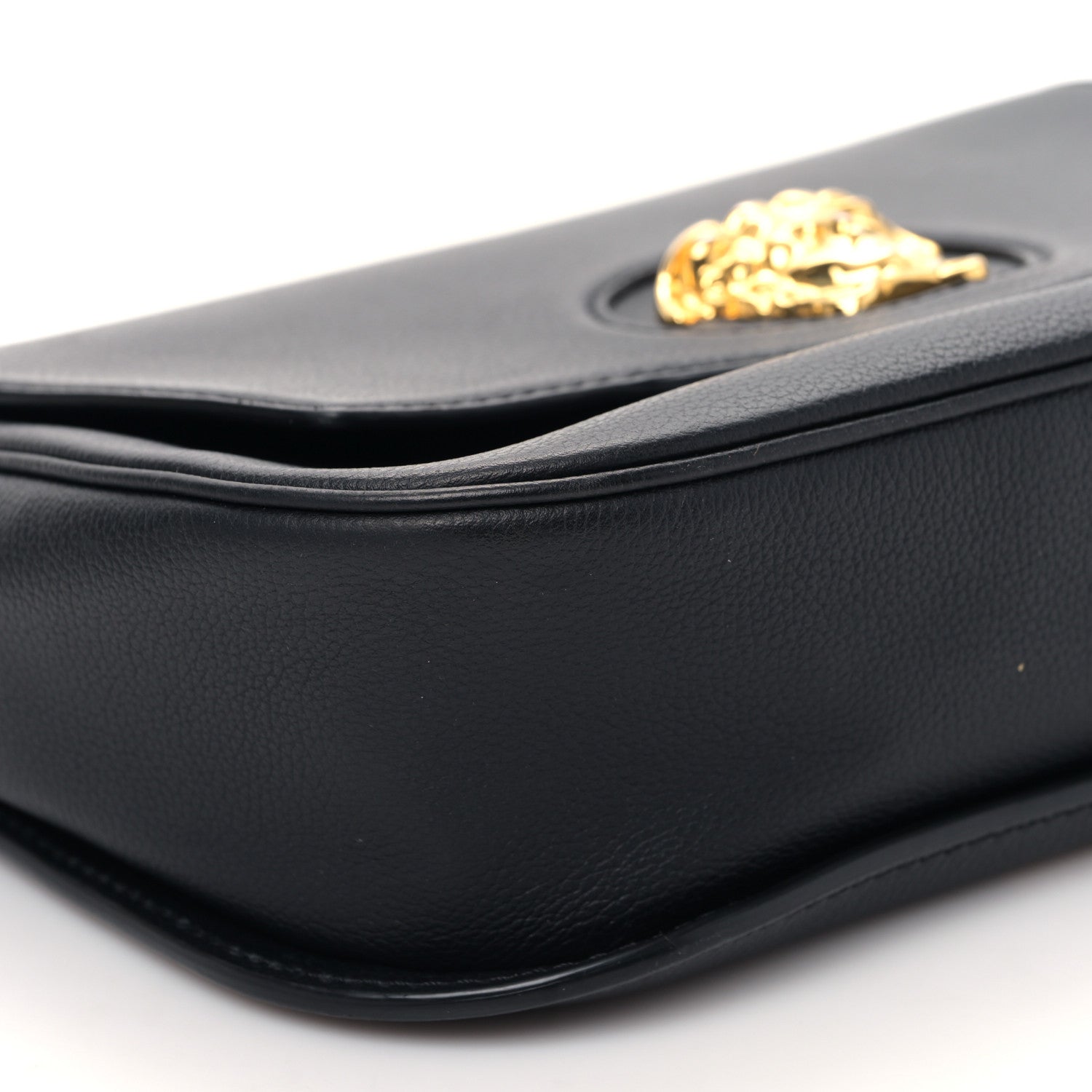 Versace Grained Calfskin La Medusa Flap Shoulder Bag Black 7 of 8