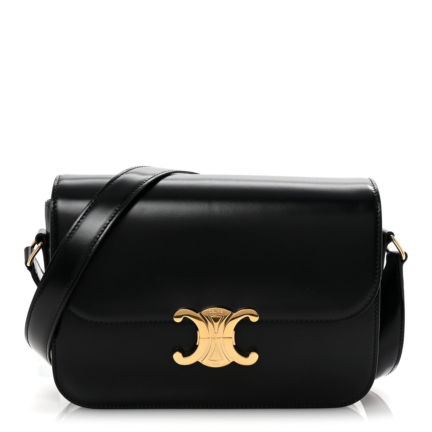 Shiny Calfskin Medium Triomphe Black