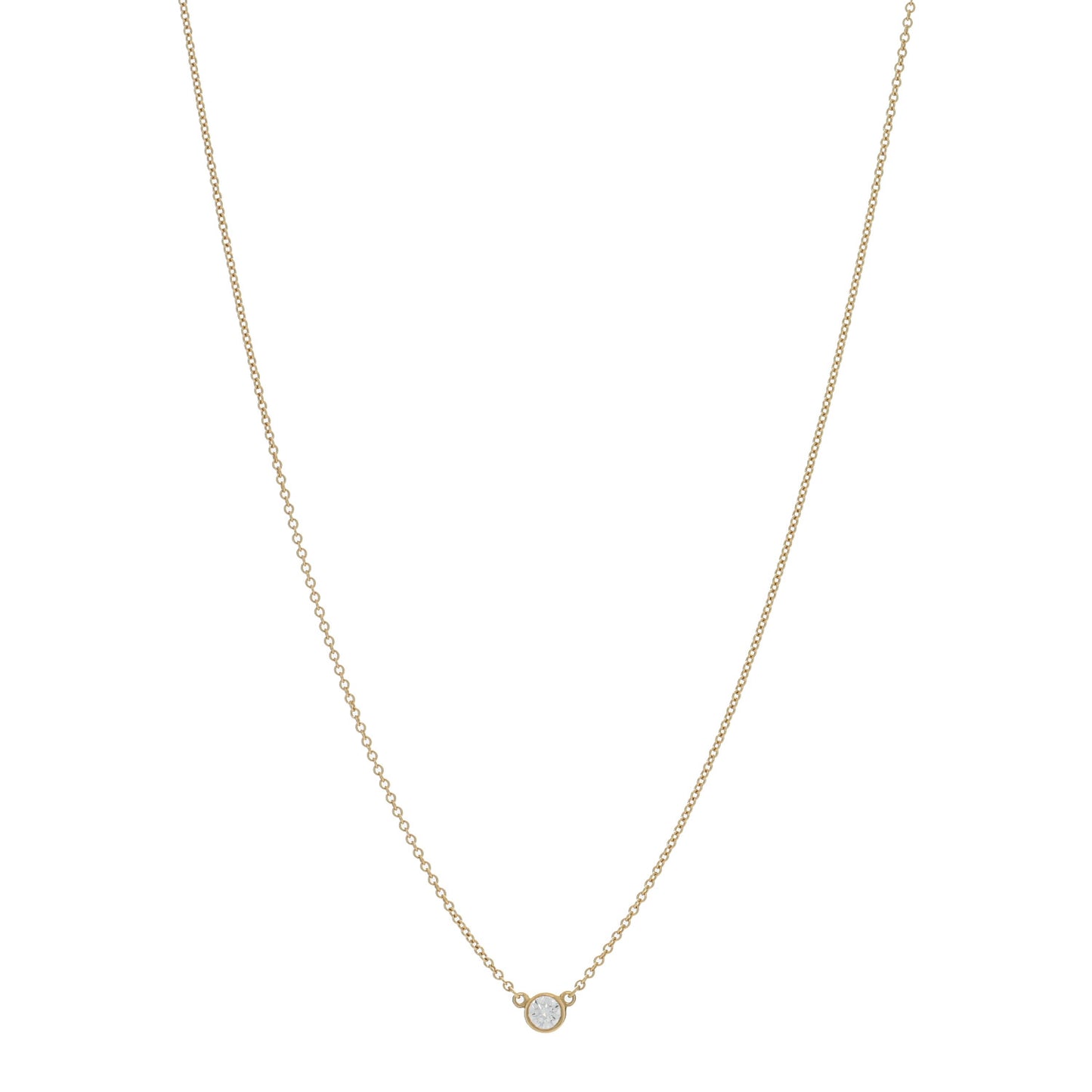 18K Yellow Gold Diamond .17ct Elsa Peretti Diamonds by the Yard Heart Pendant Necklace