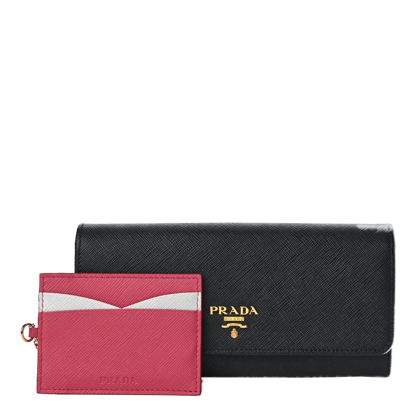 Saffiano Continental Flap Wallet Black Ibisco