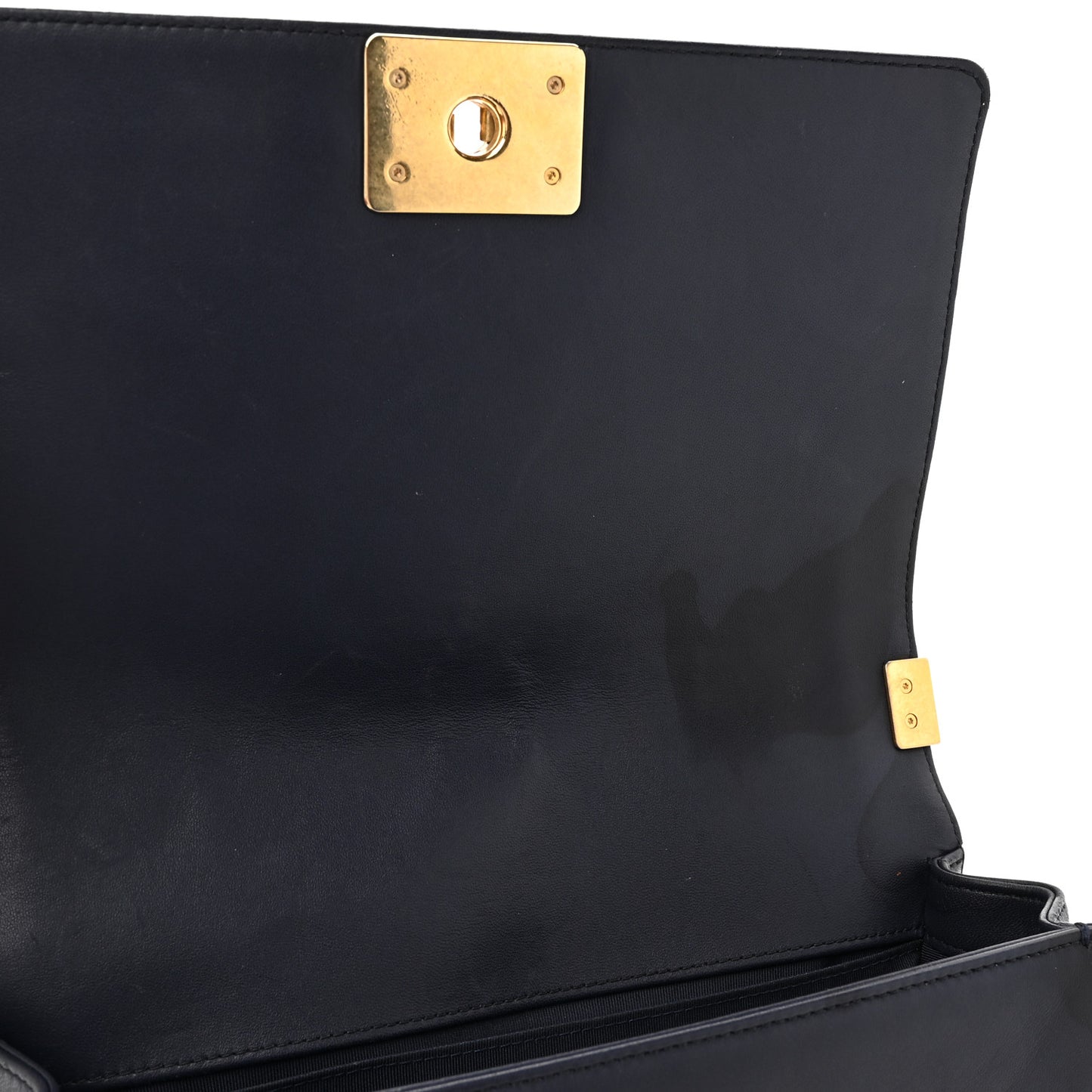 Lambskin Quilted Medium Boy Flap Dark Navy