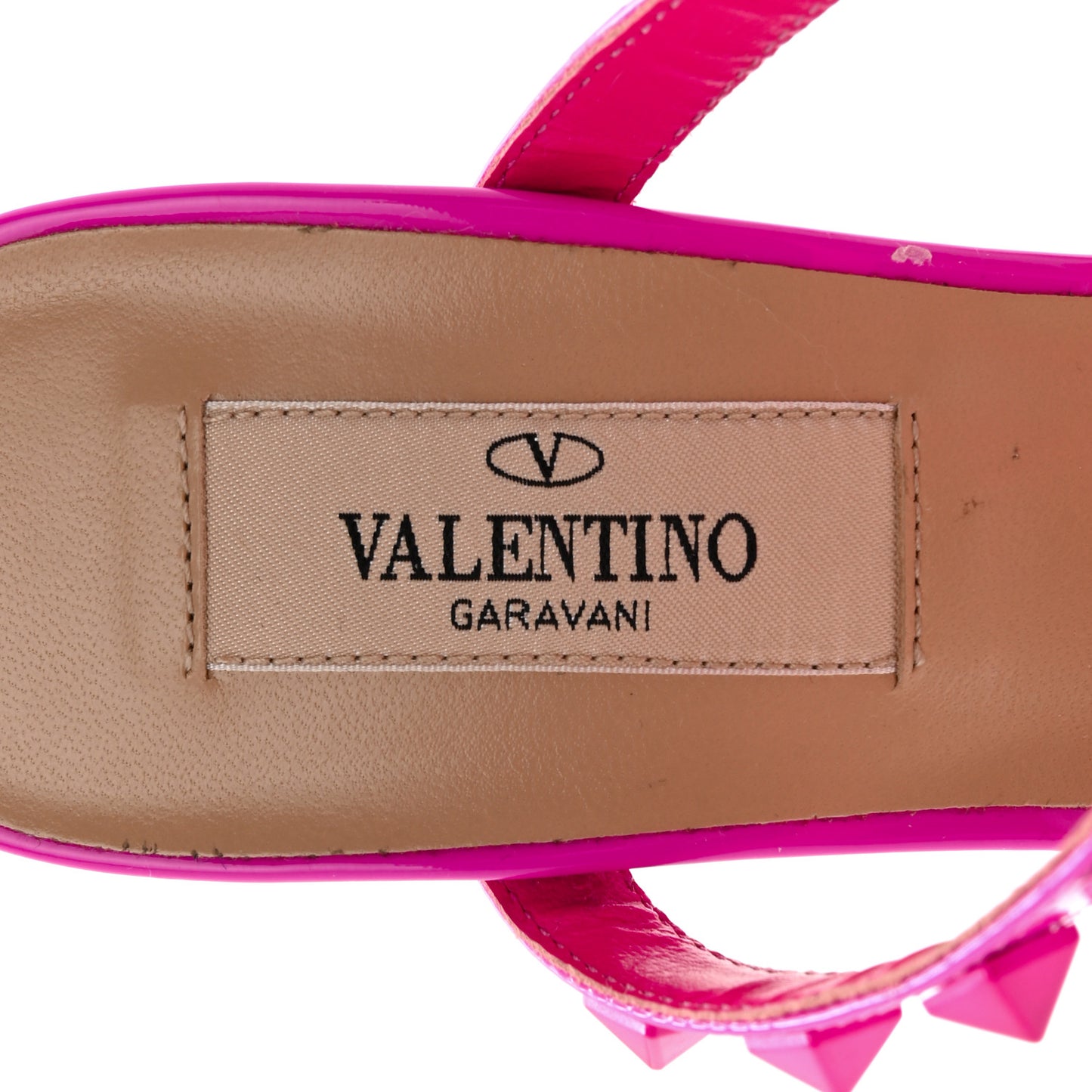Patent Rockstud 60mm Caged Slide Sandals 36 Pink PP