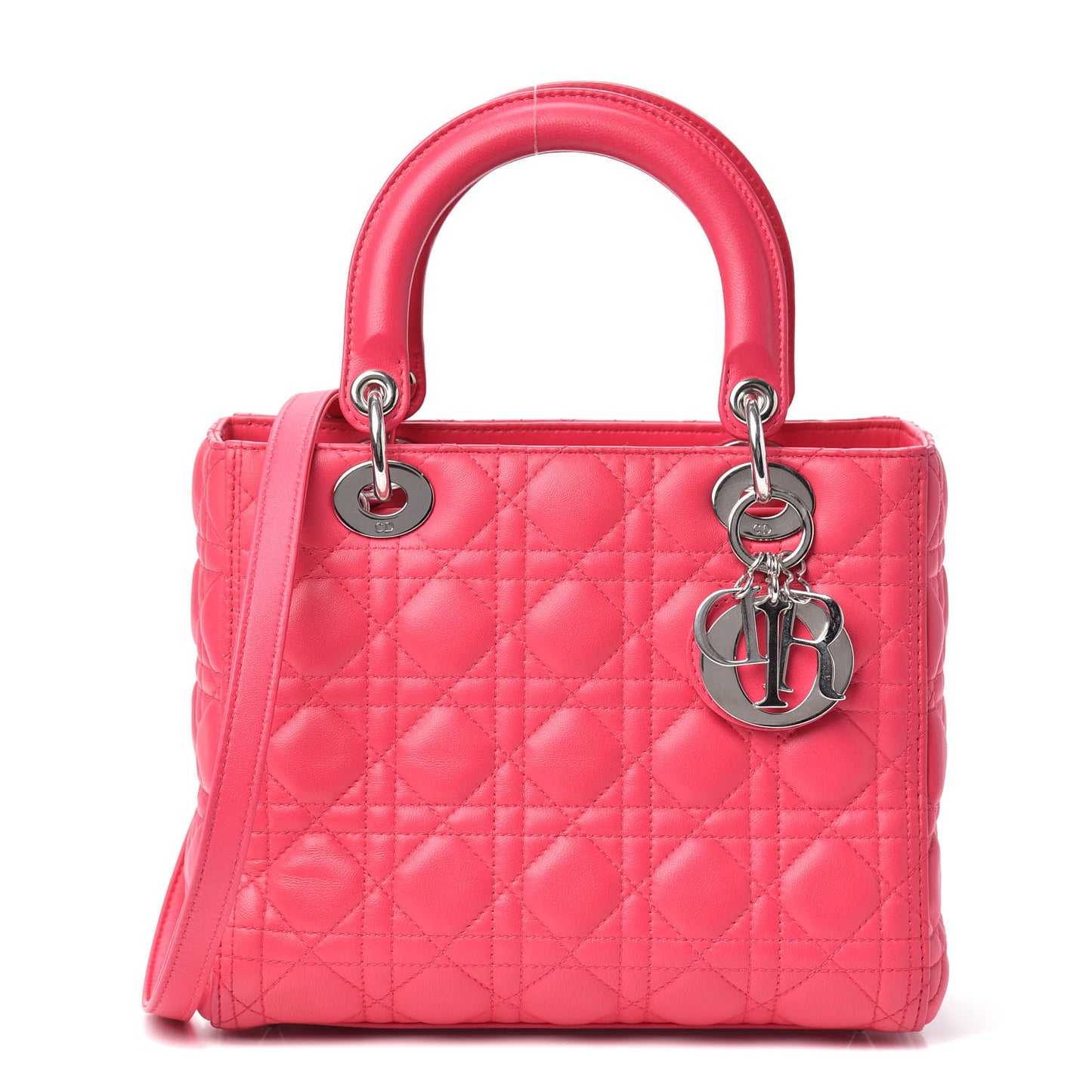 Lambskin Cannage Medium Lady Dior Pink