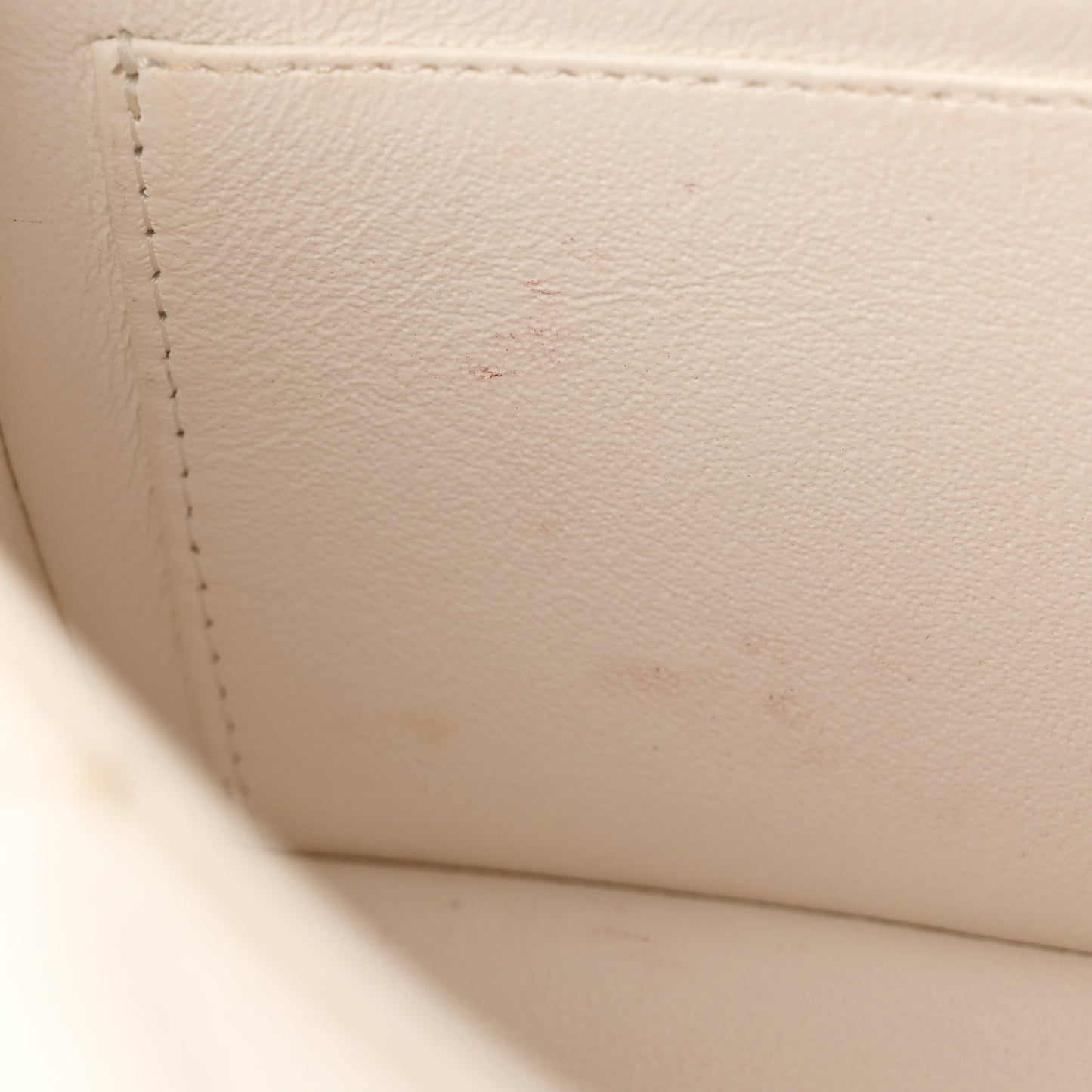 Lambskin Quilted Mini Rectangular Flap White