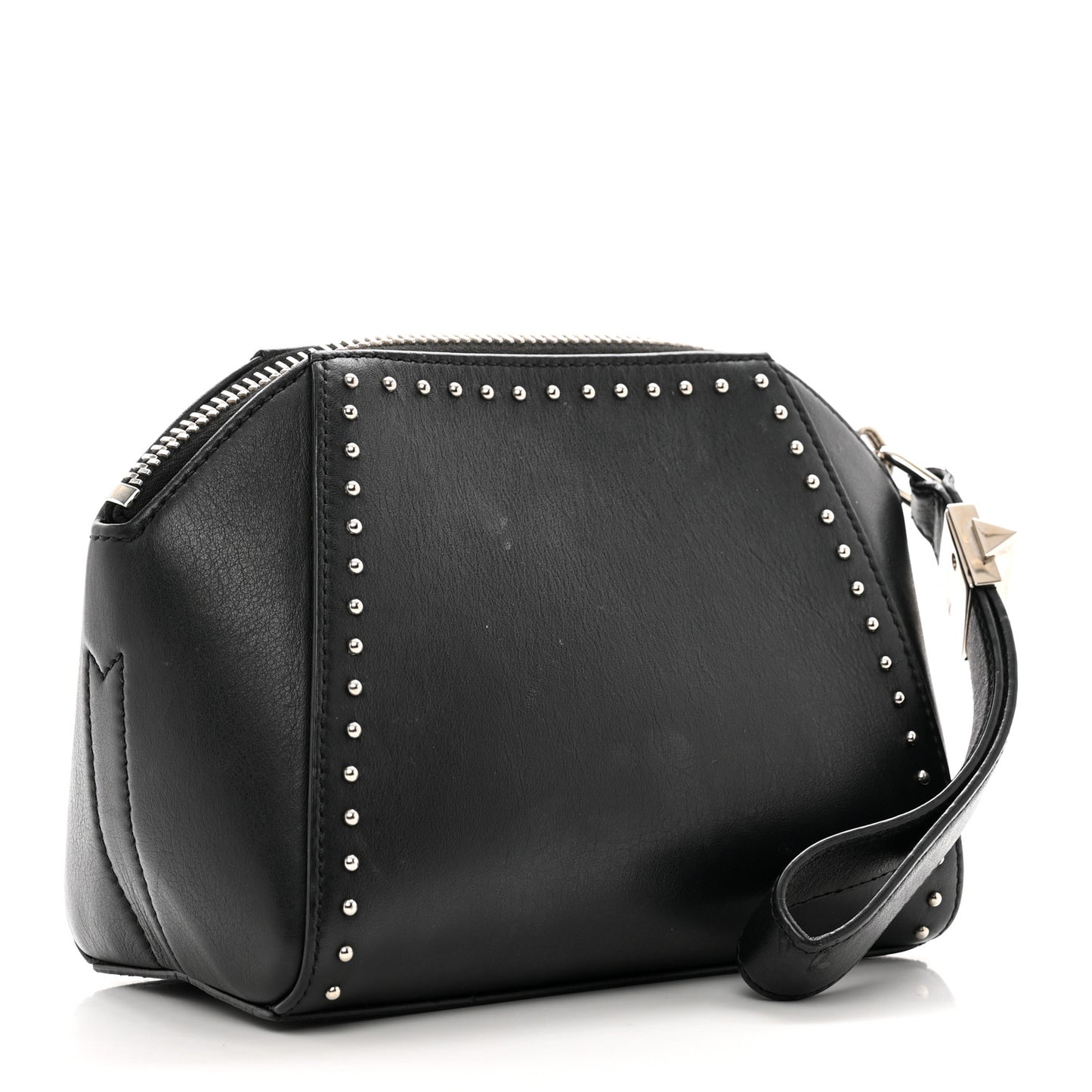 Calfskin Small Studded Antigona Beauty Wristlet Black