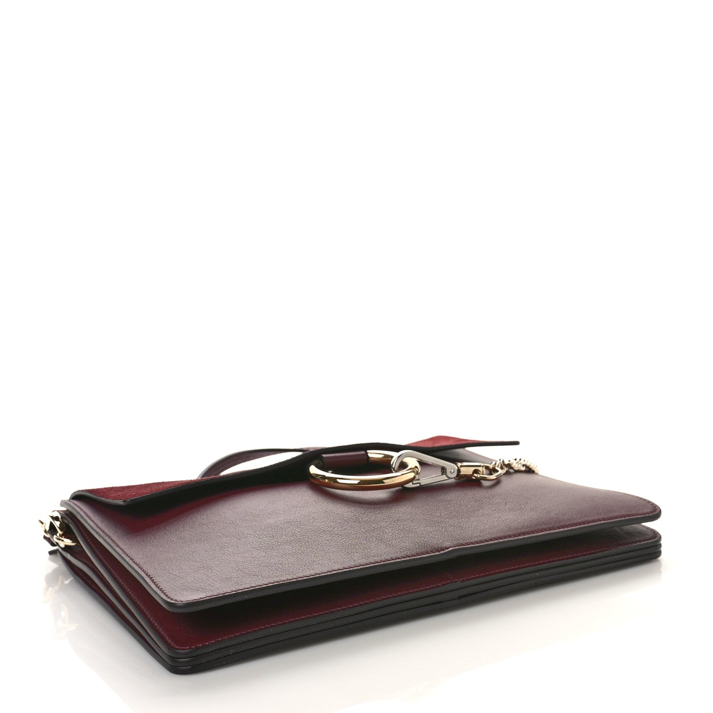 Calfskin Suede Medium Faye Shoulder Bag Plum Purple