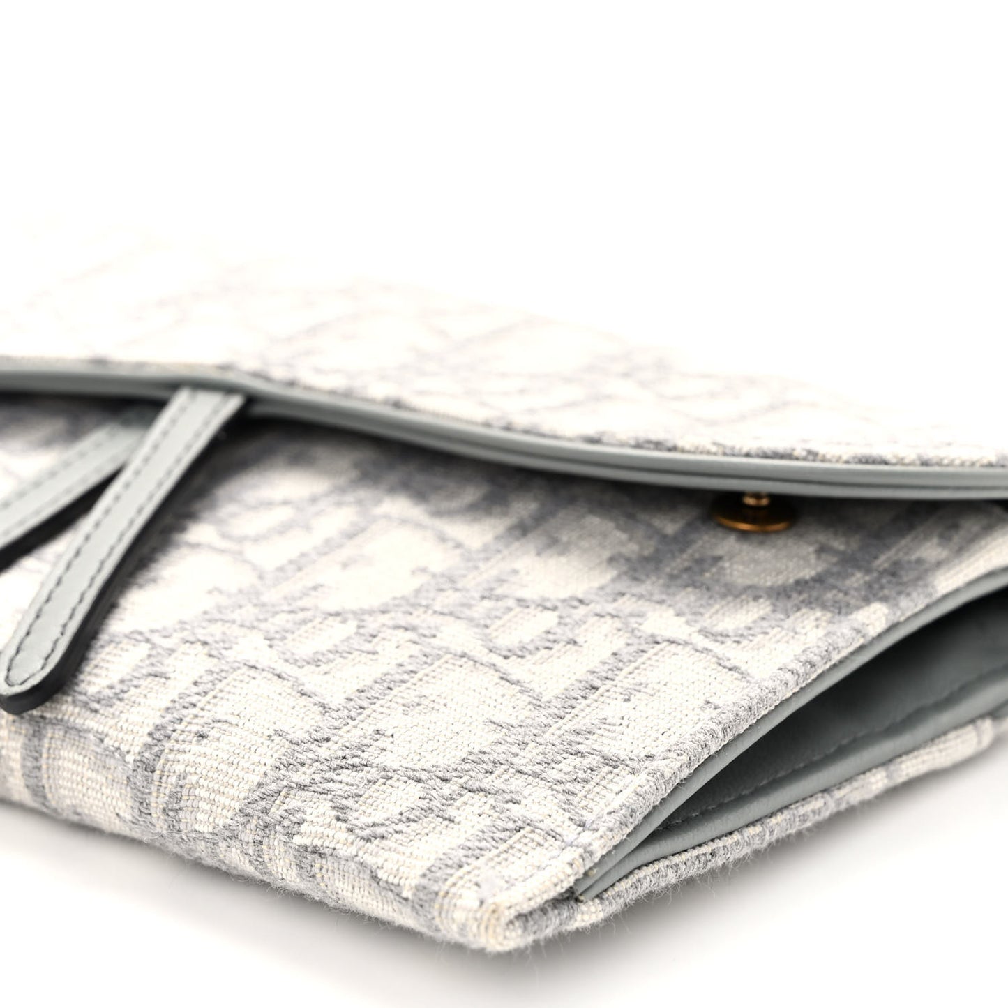 Oblique Saddle Chain Long Wallet Grey