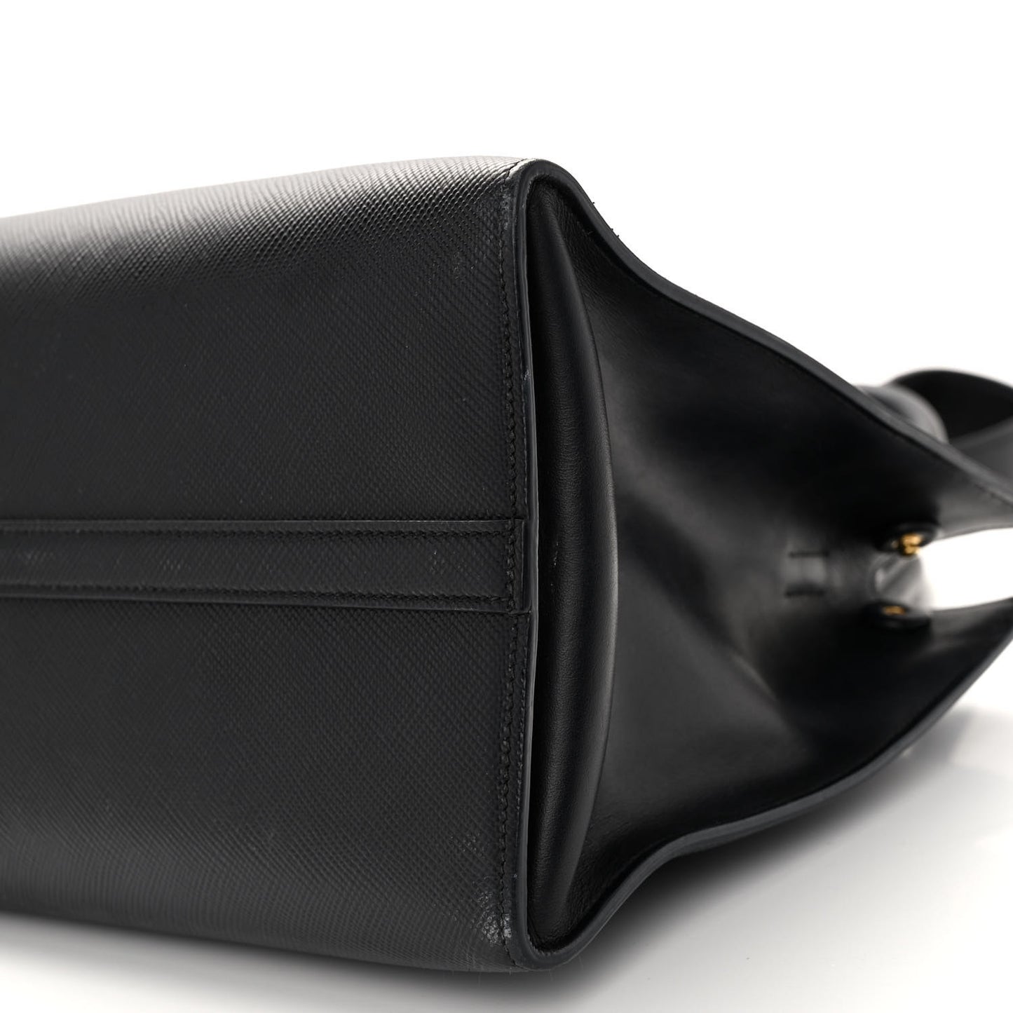Saffiano Cuir Calfskin Medium Monochrome Top Handle Tote Black