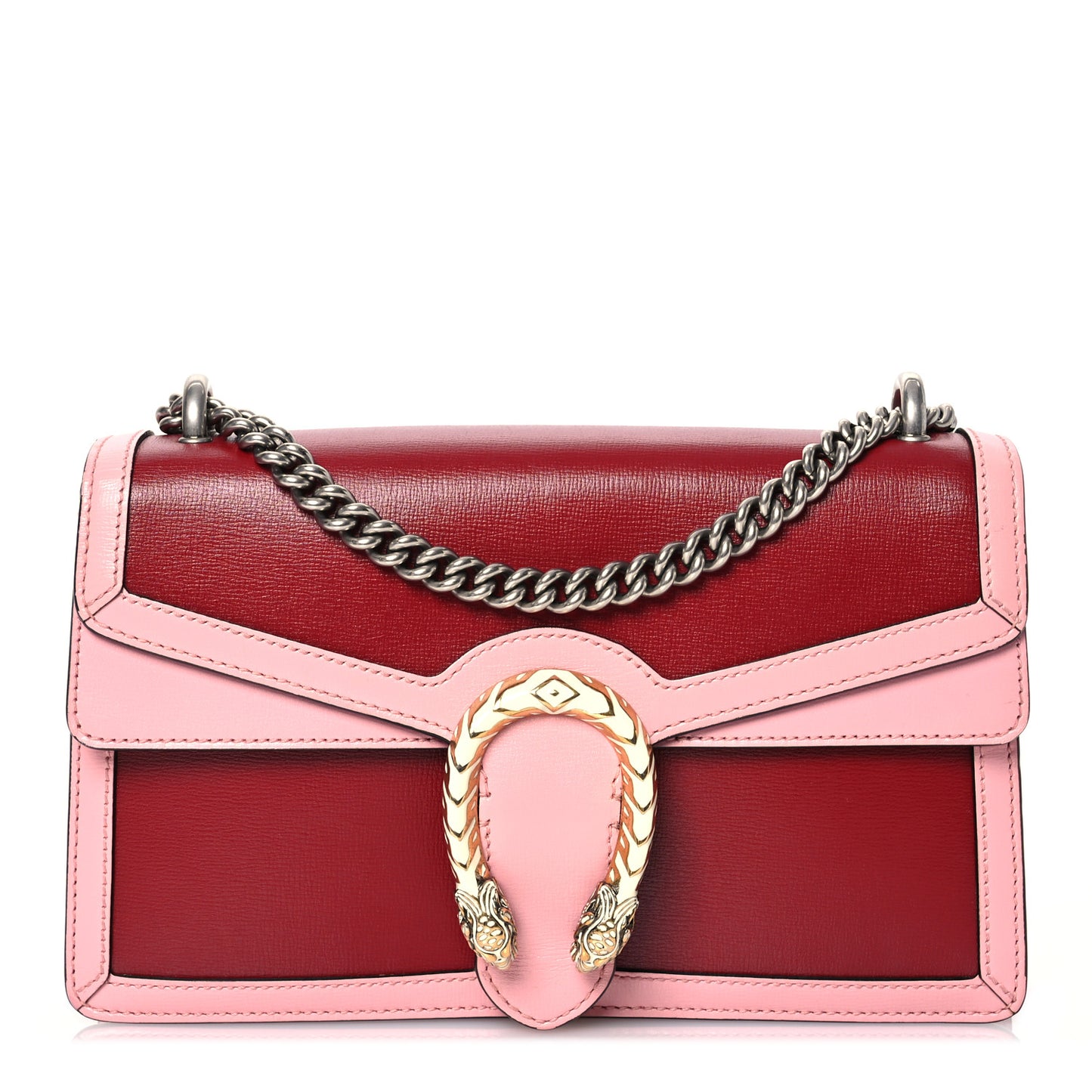 Azalea Calfskin Enamel Small Dionysus Shoulder Bag New Cherry Red Wild Rose Off White