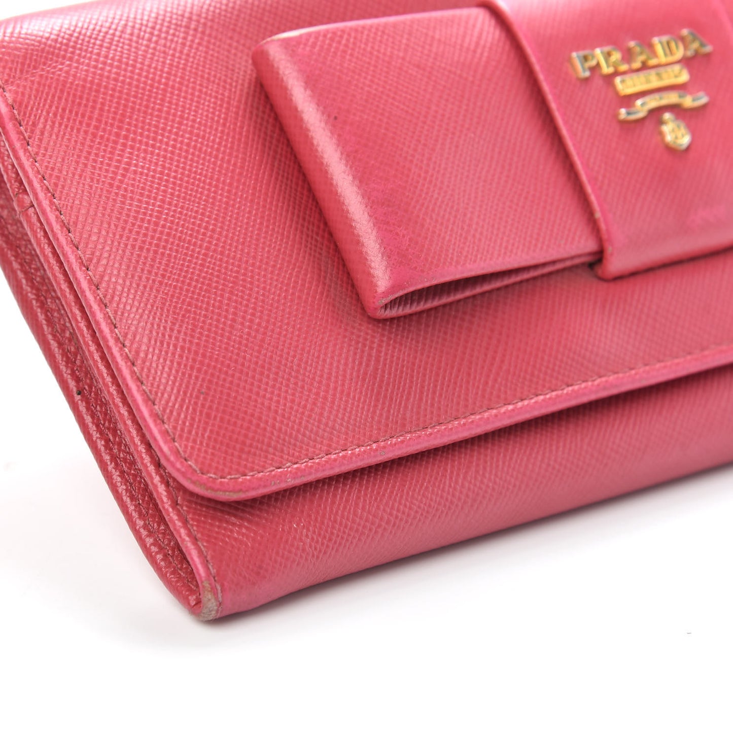 Saffiano Bow Continental Wallet Peonia