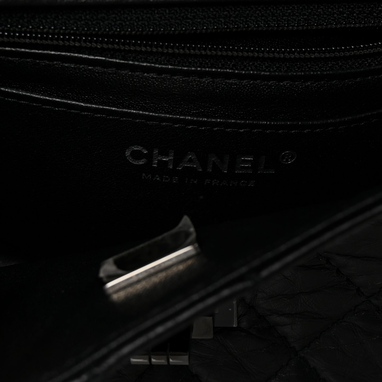 Aged Calfskin Quilted 2.55 Reissue Mini Flap So Black