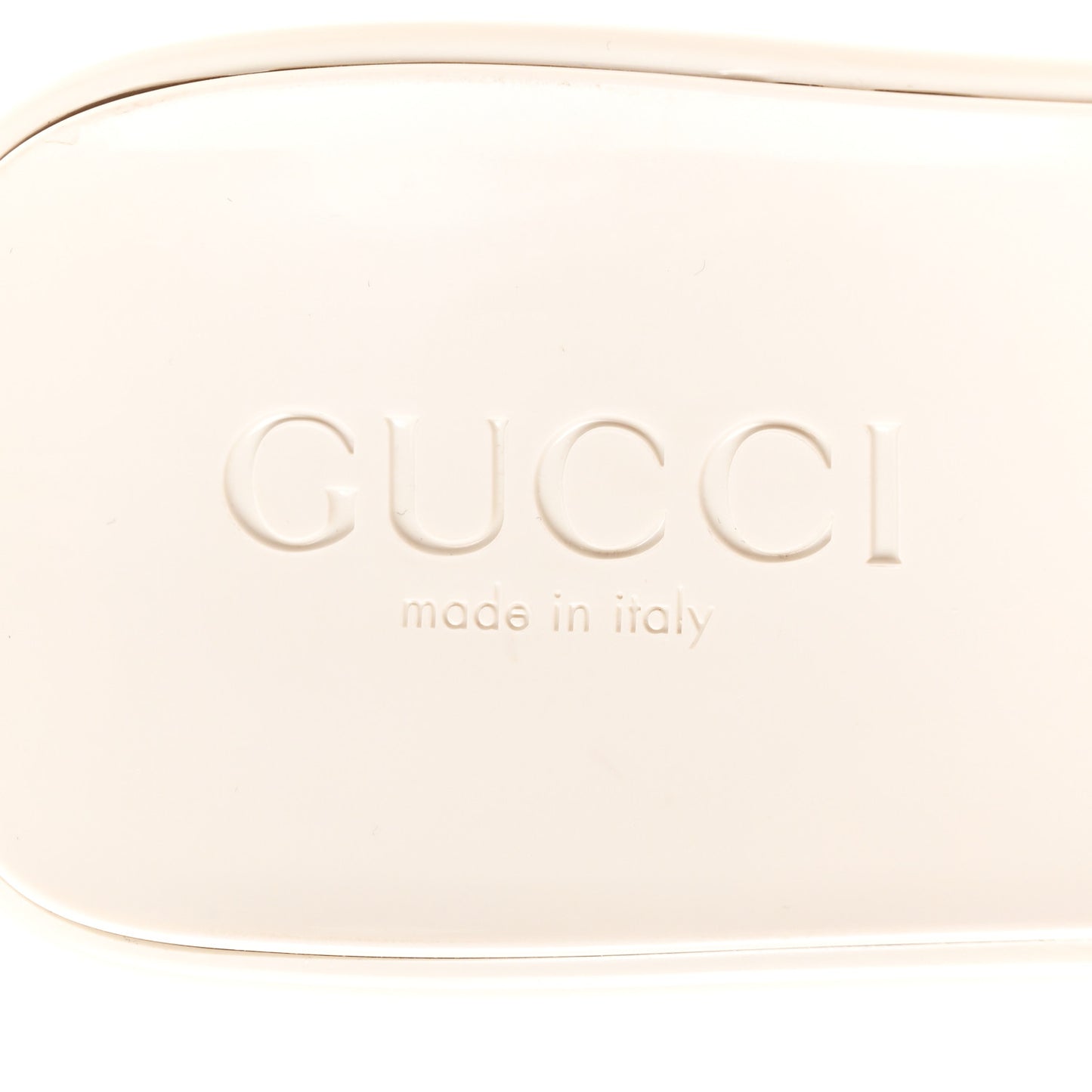 Rubber Gucci Logo Womens Platform 20/60mm Slide Sandals 37 Mystic White