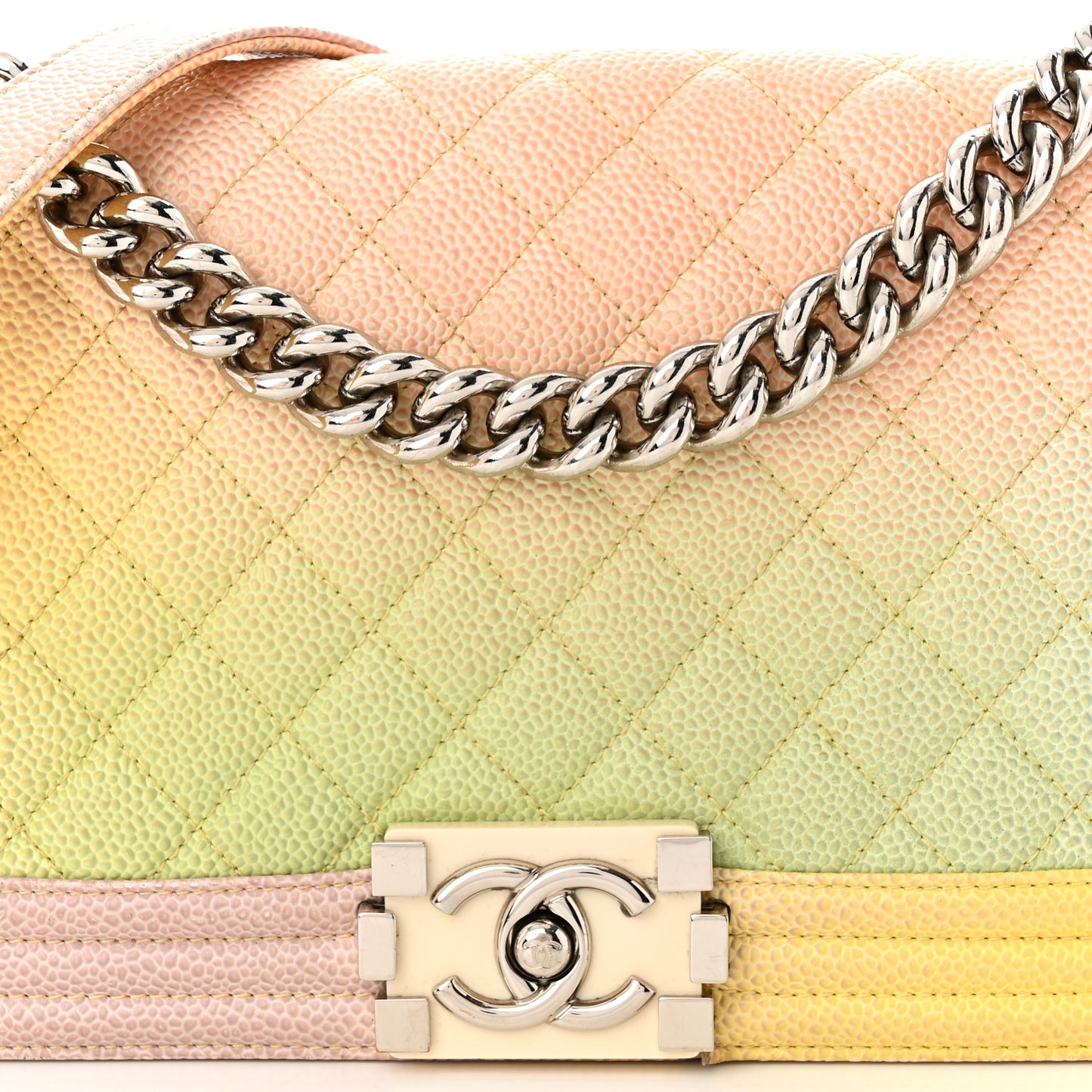 Caviar Quilted Medium Cuba Rainbow Boy Flap Multicolor