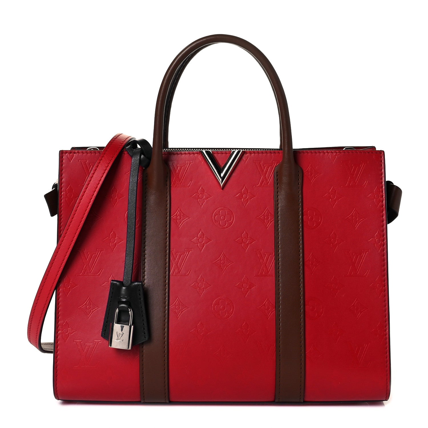 Louis Vuitton Monogram Cuir Plume Very Tote MM Rubis Noisette 1 of 8