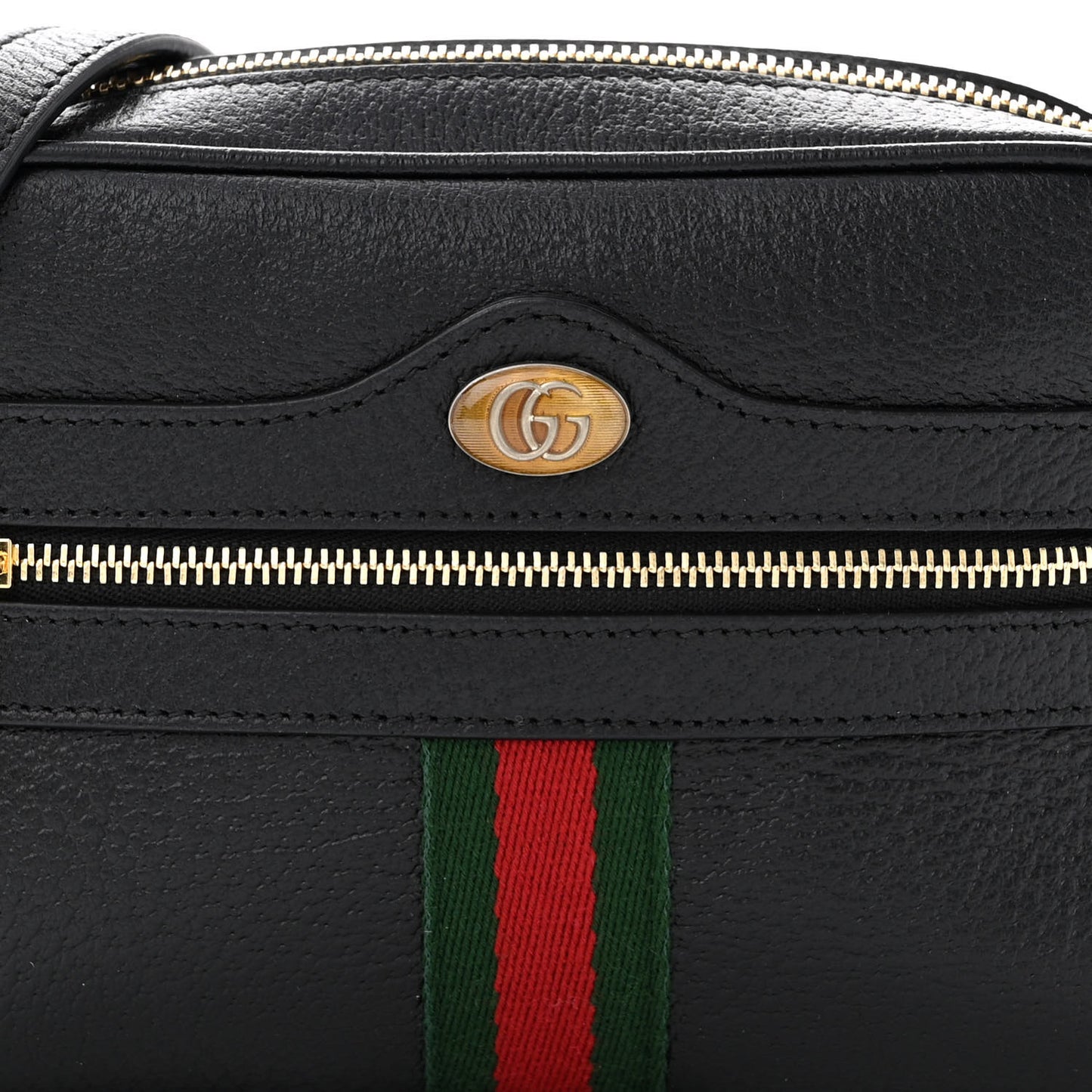 Calfskin Web Mini Ophidia Shoulder Bag Black