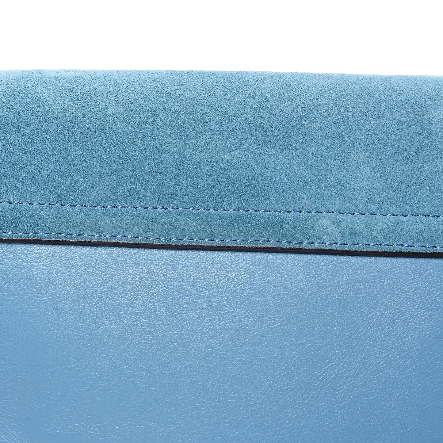 Suede Calfskin Small Faye Shoulder Bag Vinyl Blue
