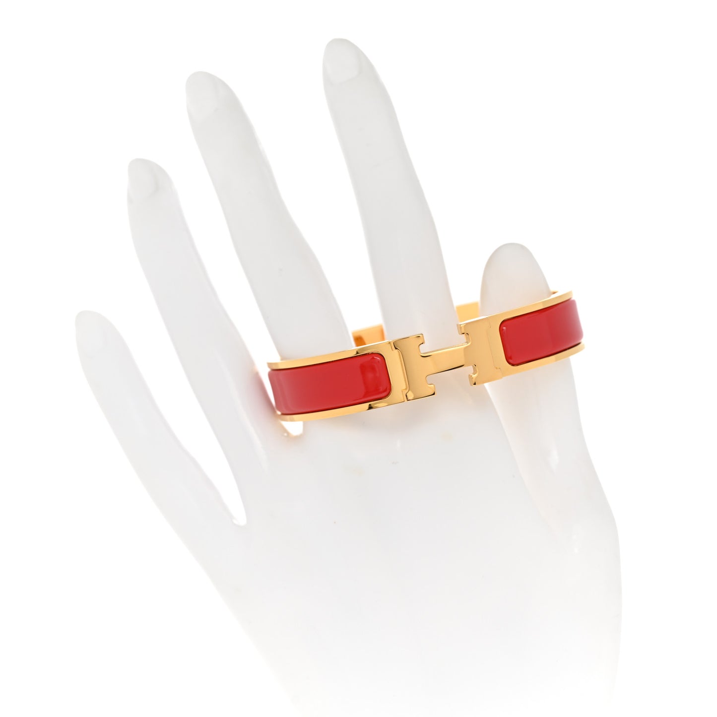 Enamel Narrow Clic Clac H Bracelet PM Rouge Bandana