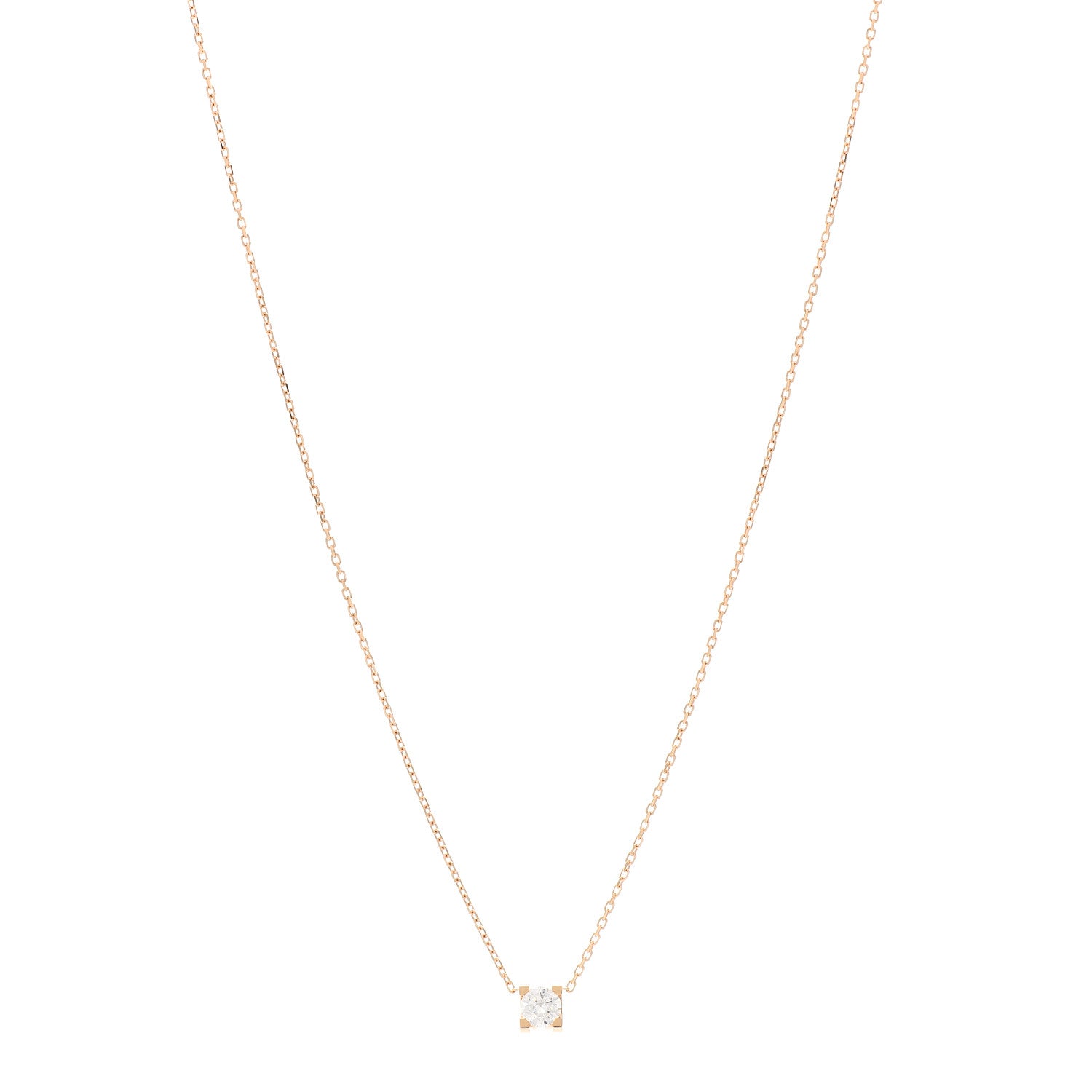 Cartier 18K Pink Gold Diamond .30ct C De Cartier Pendant Necklace 1 of 6