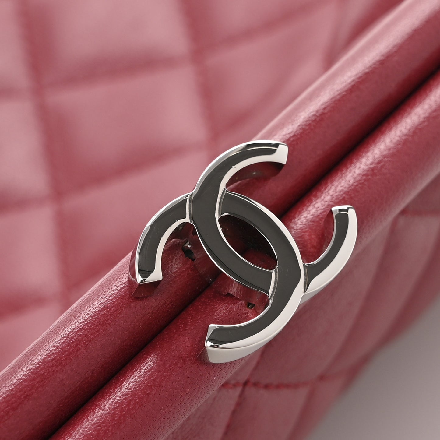Lambskin Quilted Timeless Clutch Red
