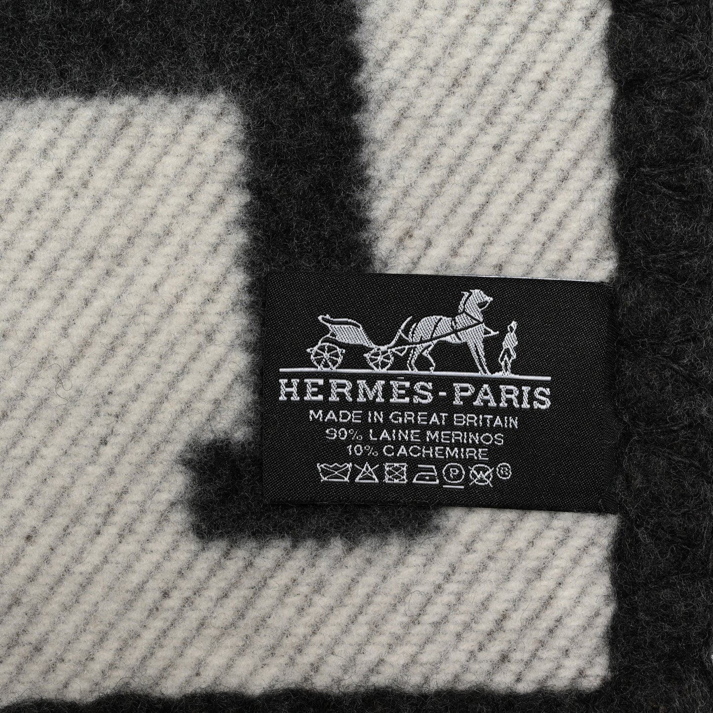 Wool Cashmere Avalon Signature Blanket Ecru Gris Fonce