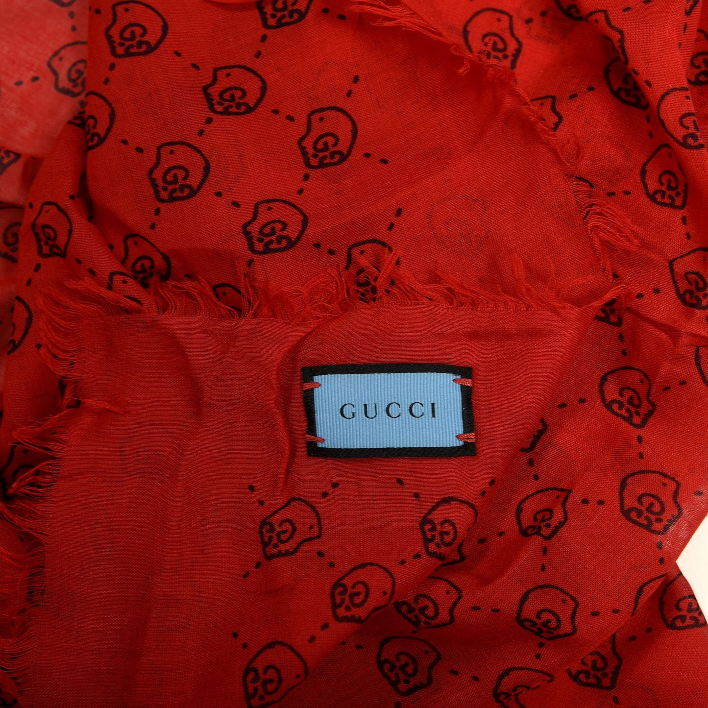 Modal Silk Twill GG Hamlet Square Scarf Flame Blue