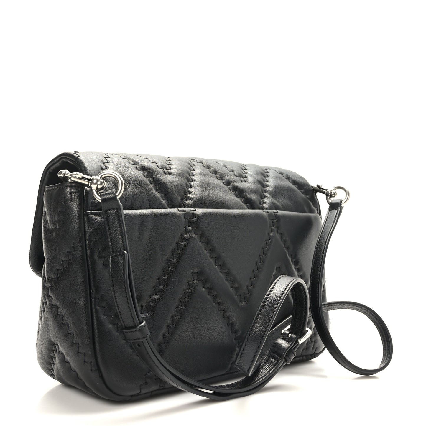 Lambskin Quilted J Marc Large Shoulder Bag Black