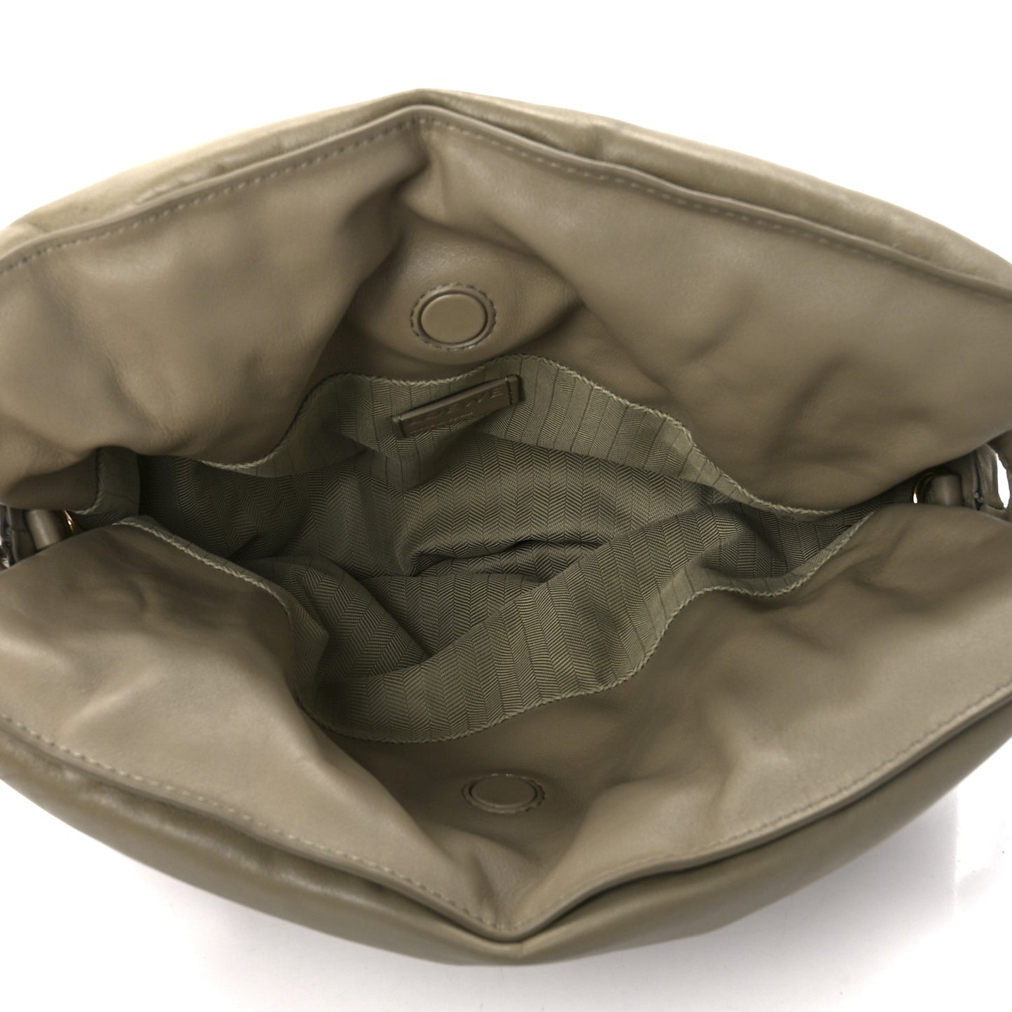 Shiny Nappa Lambskin Puffer Flamenco Knot Clutch Clay Green