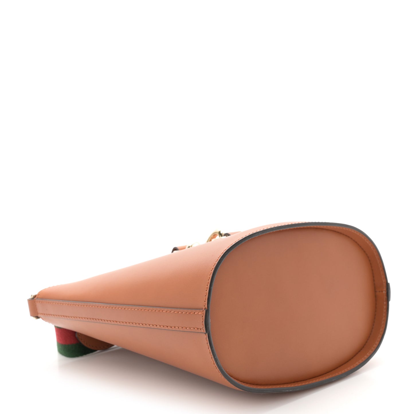 Tritone Calfskin Web Mini Ophidia Bucket Bag Brown