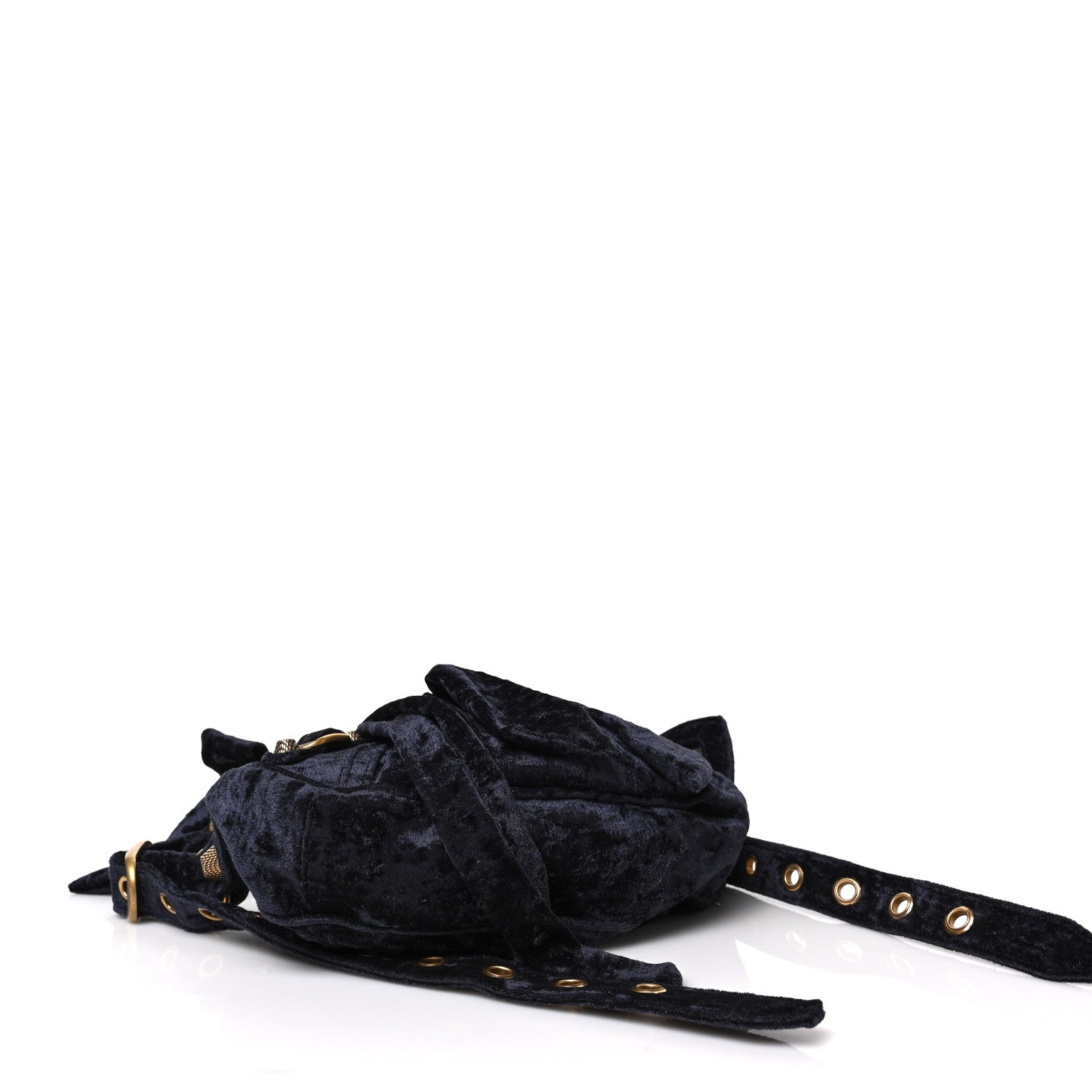 Balenciaga Crushed Velvet Le Cagole Shoulder Bag XS Navy 4 of 7