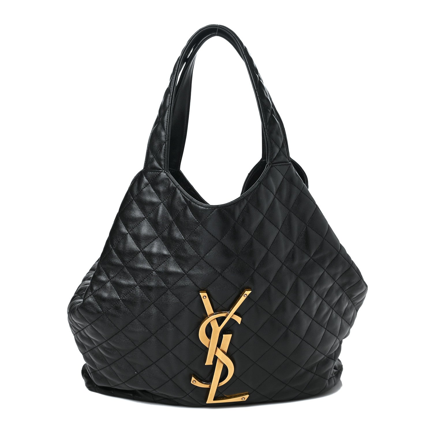 Saint Laurent Lambskin Quilted Maxi Icare Shopping Tote Black 3 of 9