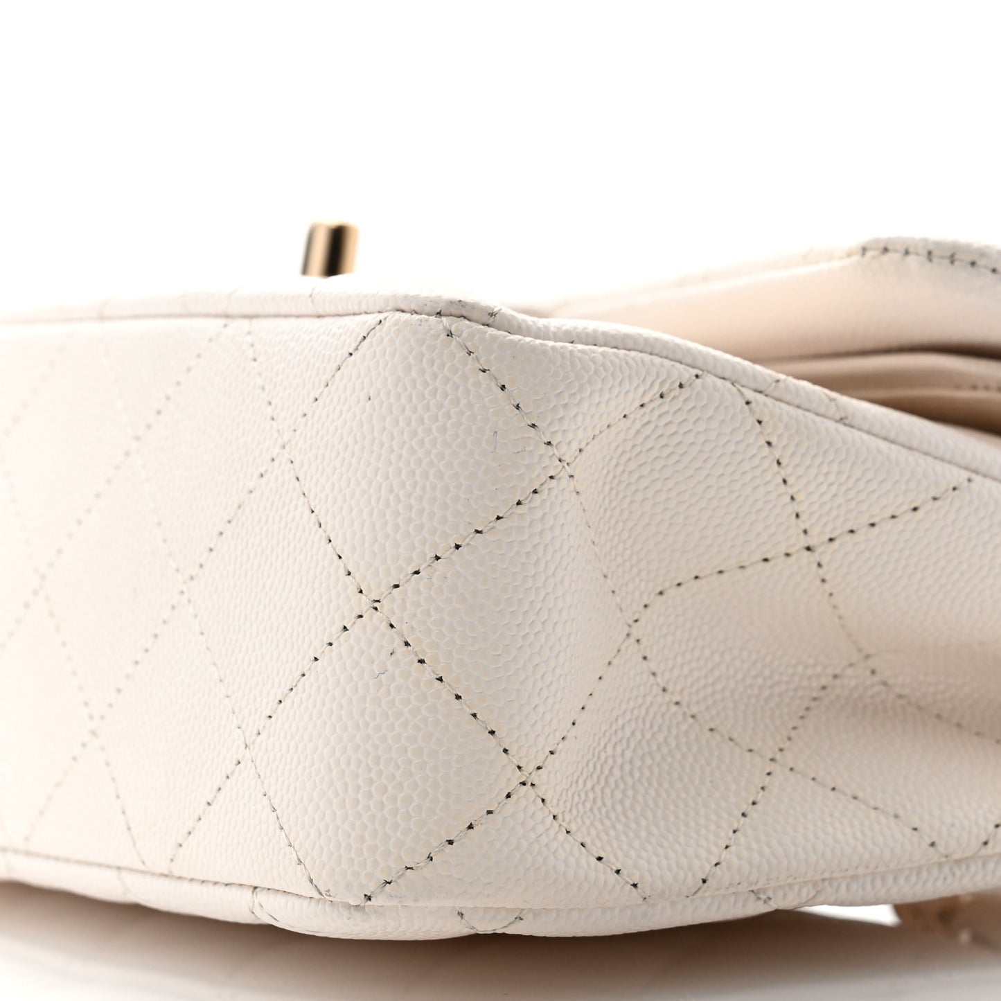 Caviar Quilted Small Double Flap White
