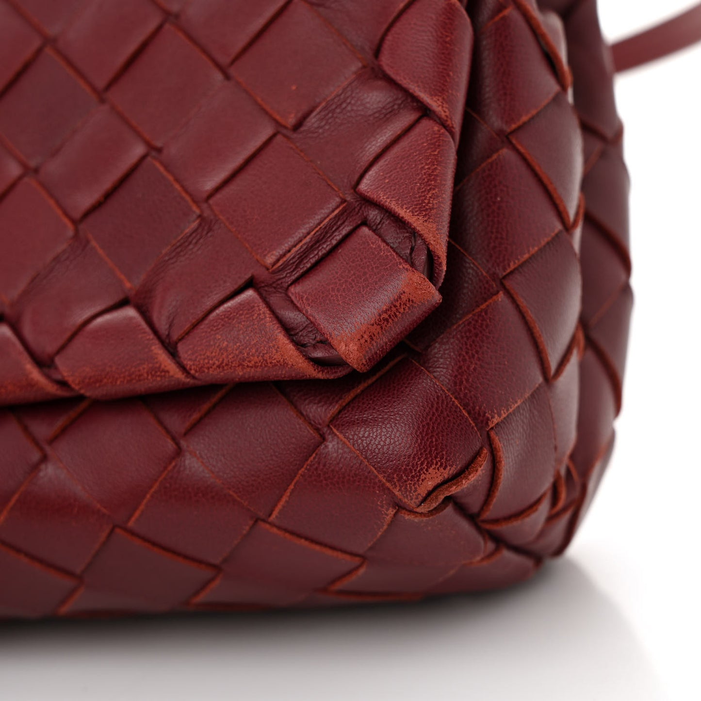 Nappa Intrecciato Mini Crossbody Barolo