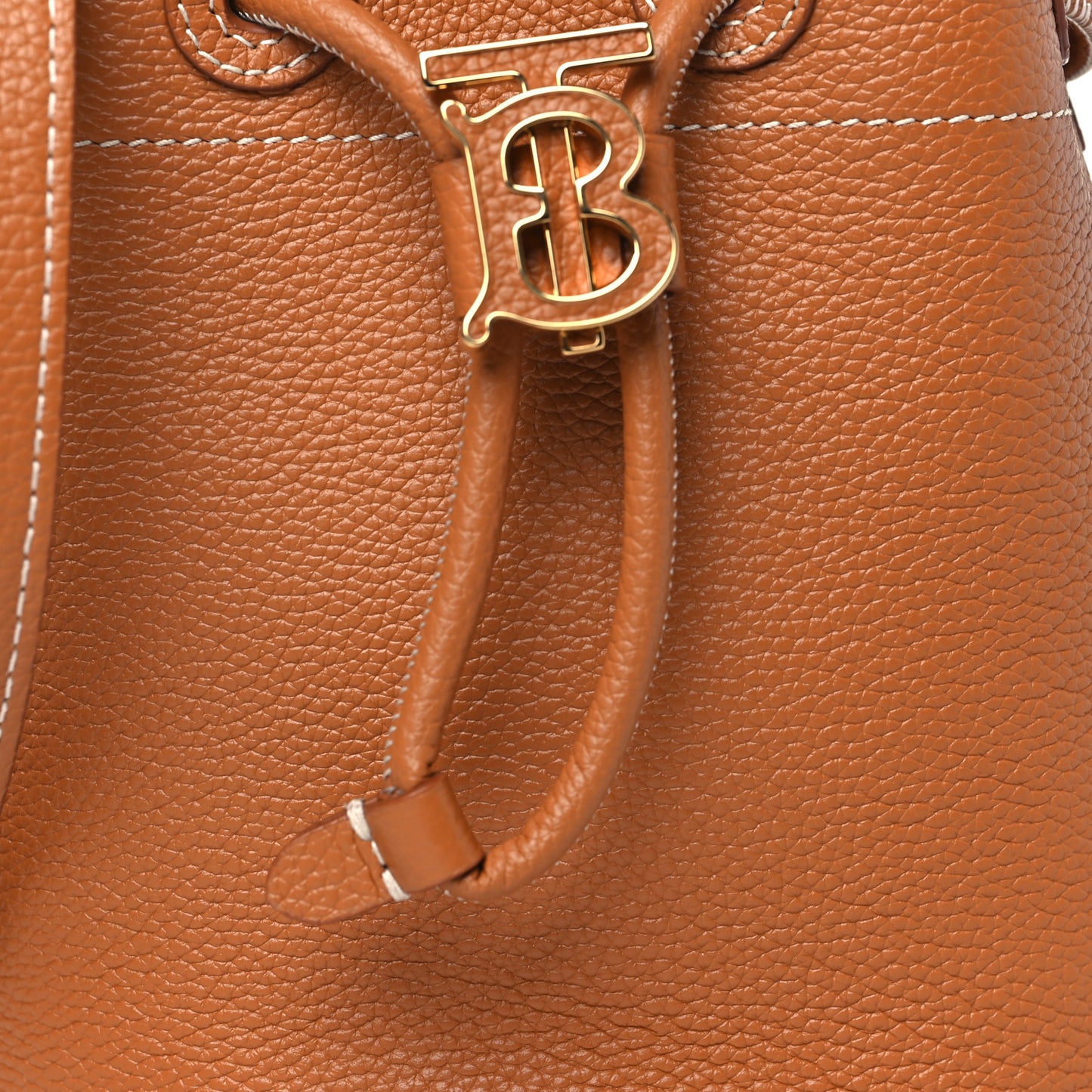 Calfskin TB Mini Bucket Bag Warm Russet Brown