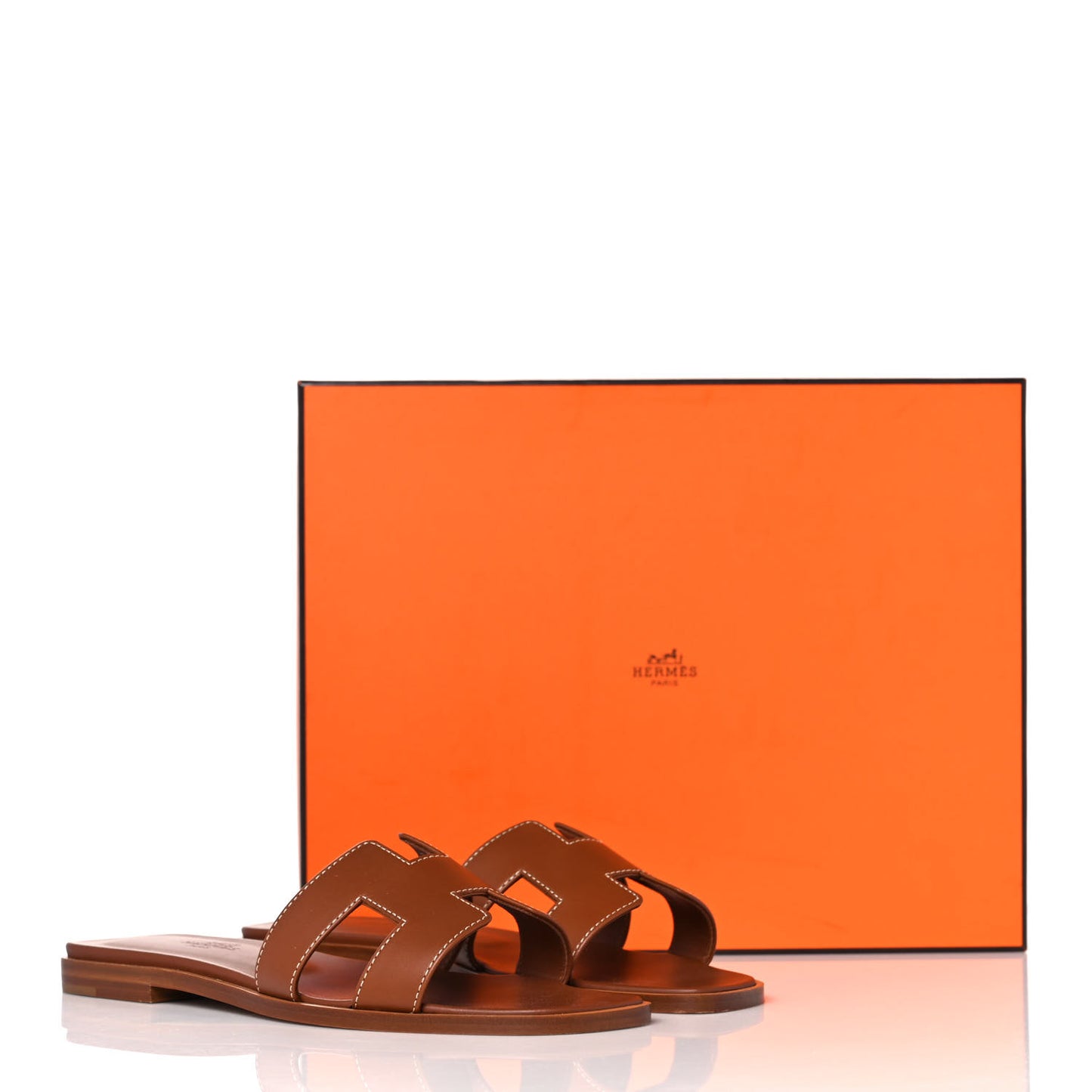 Box Calfskin Oran Sandals 36 Gold