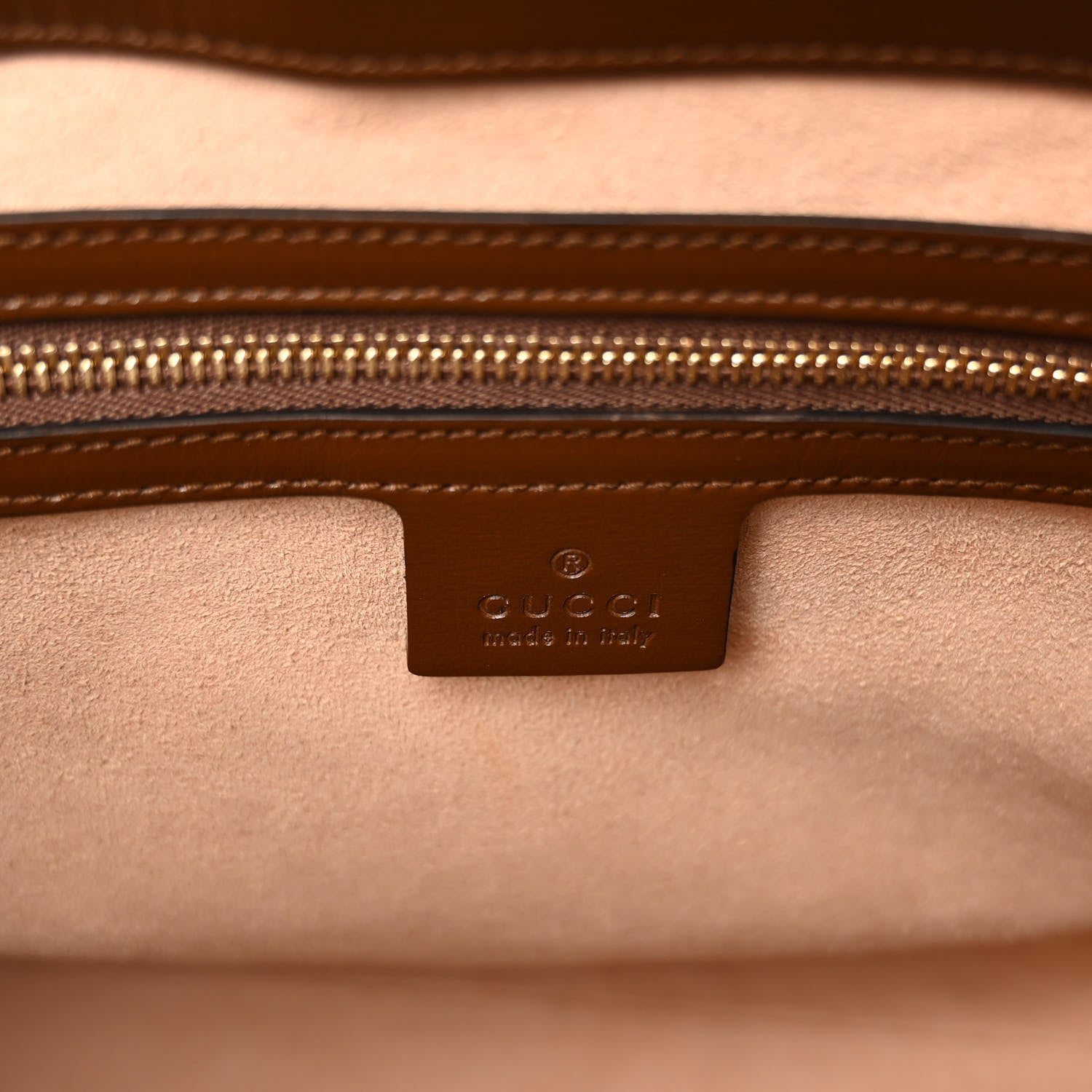 Gucci GG Supreme Monogram Azalea Calfskin Web Medium Jackie 1961 Tote Beige Ebony Brown Sugar 6 of 12