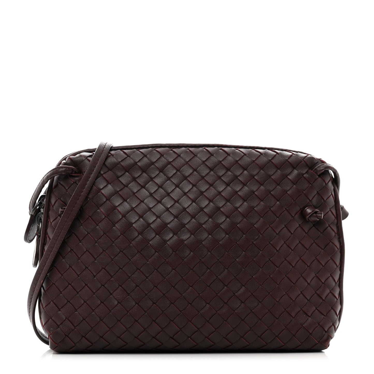 Nappa Intrecciato Nodini Crossbody Messenger Burgundy