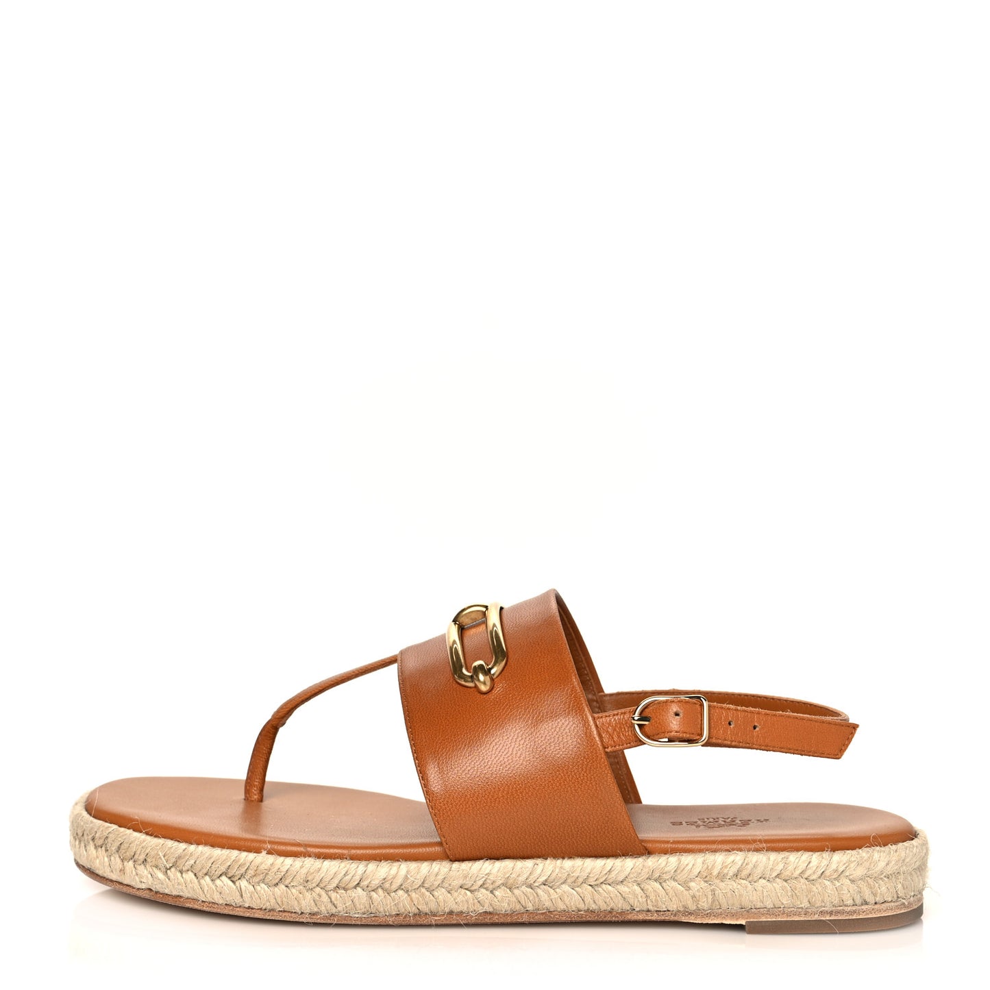 Goatskin Eloise Espadrille Sandals 37 Beige Doré