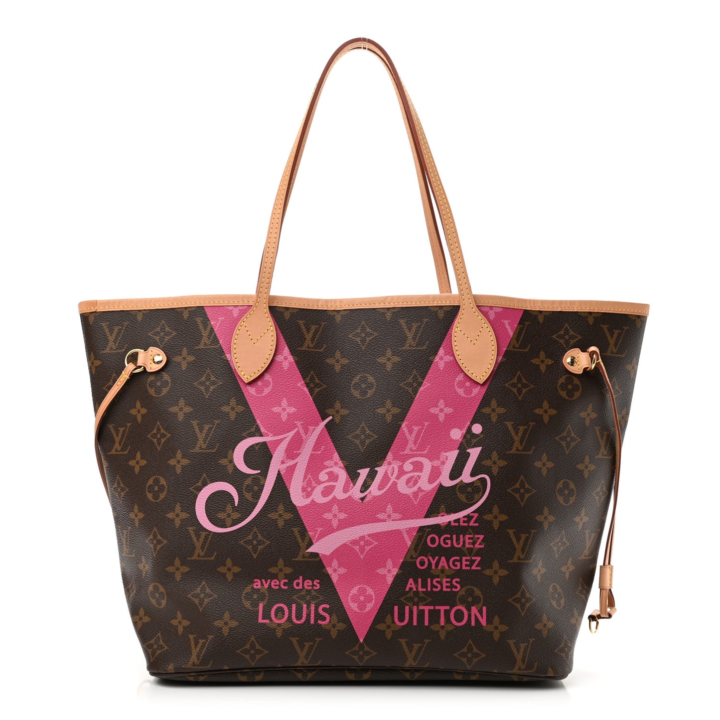 Monogram Hawaii V Neverfull MM Hot Pink