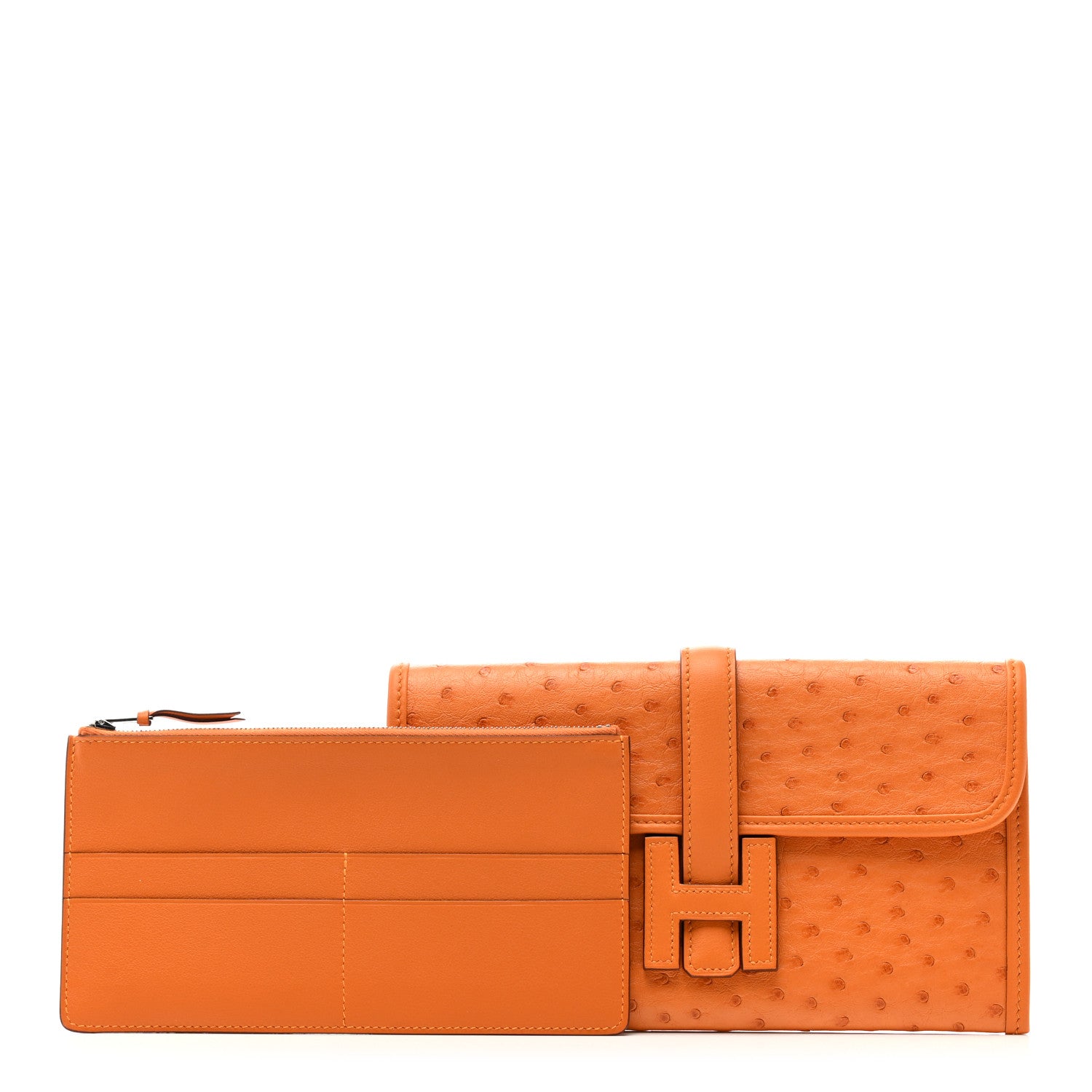 Hermes Ostrich Jige Duo Clutch 1202494 – FASHIONPHILE