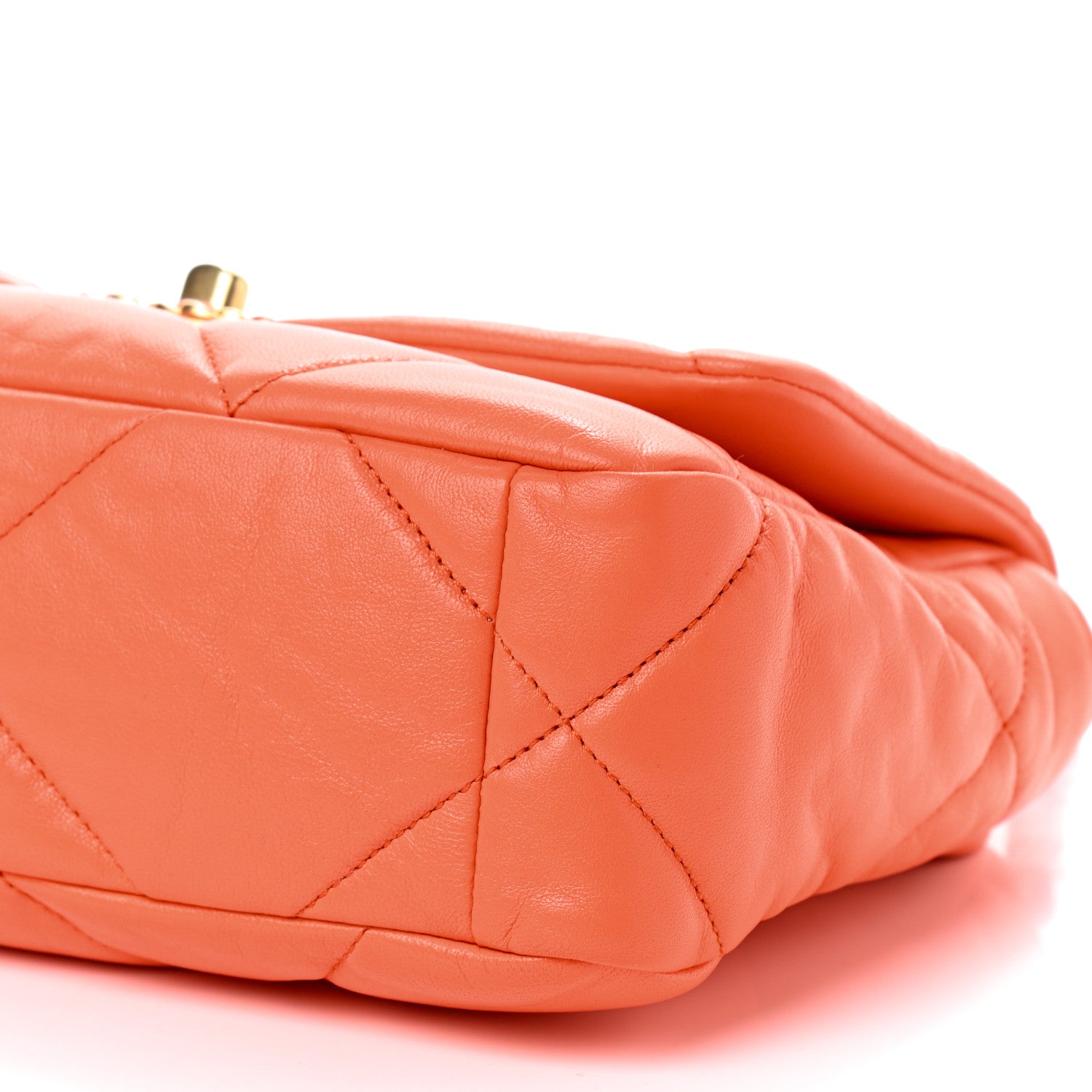 Chanel Goatskin Quilted Medium Chanel 19 Flap Orange 7 of 9